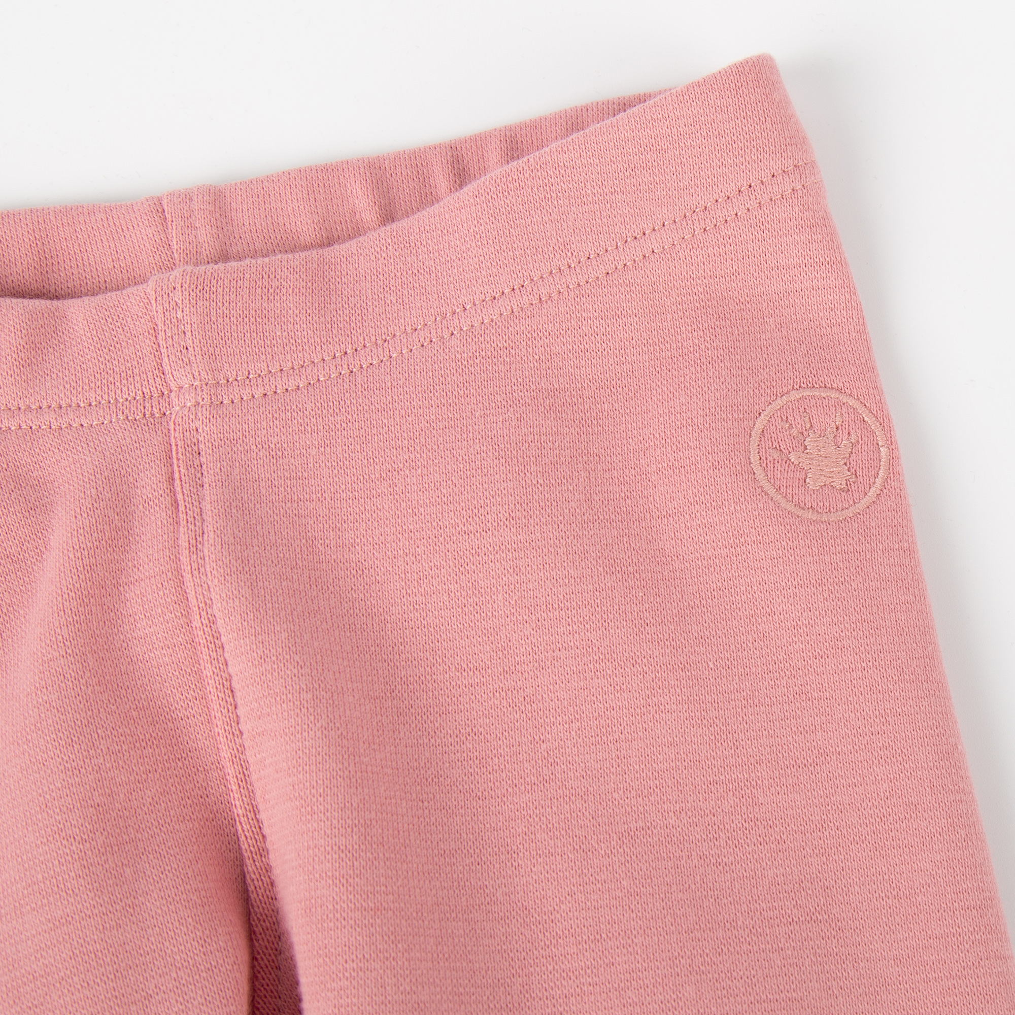 Snug rib knit baby leggings, pink