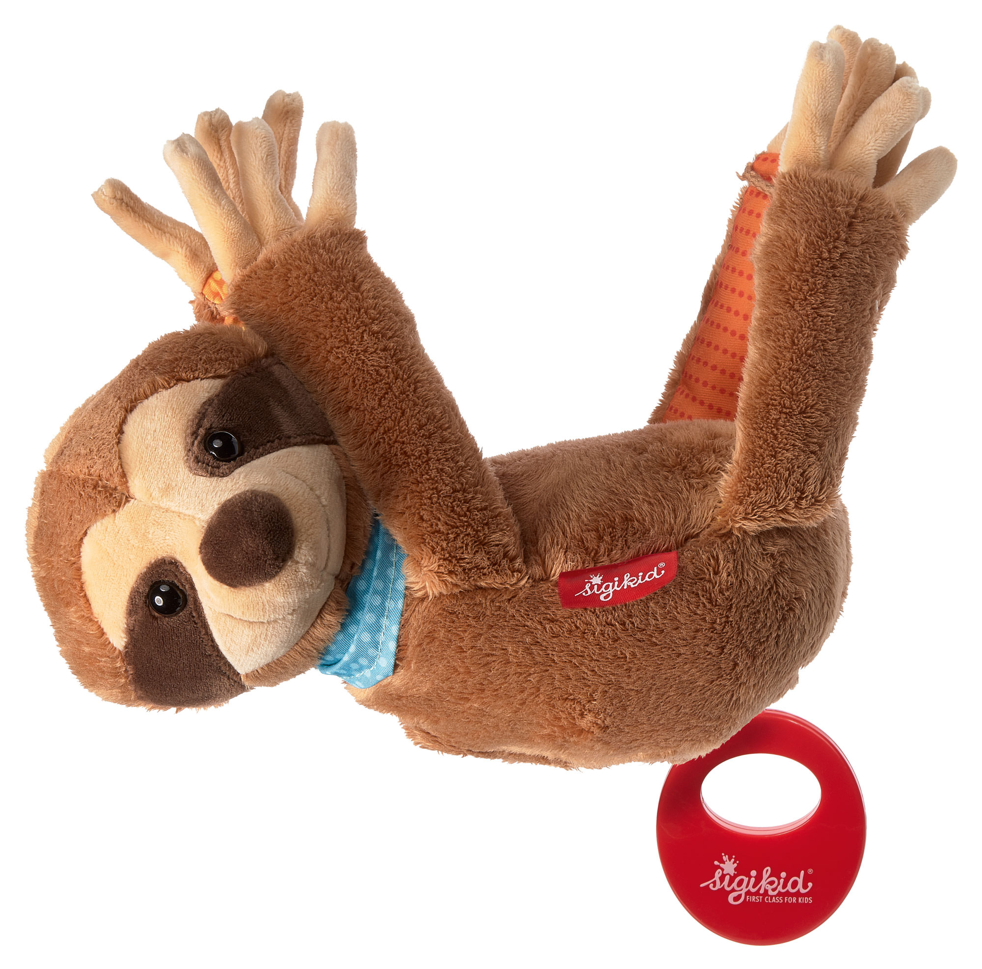 Hanging musical toy sloth