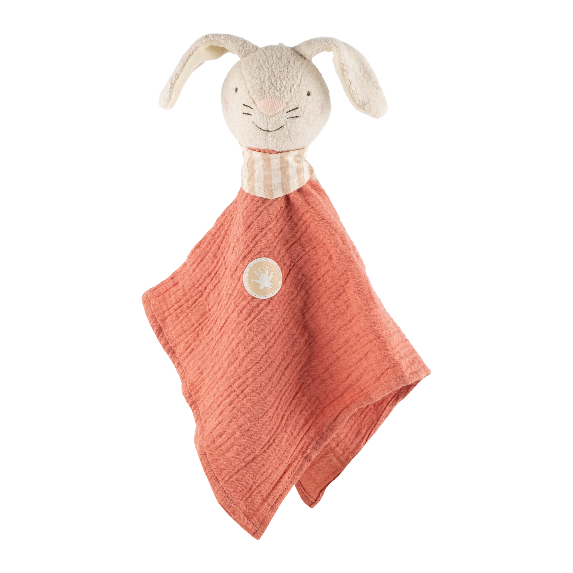 Muslin baby comforter bunny, coral pink Muslin baby comforter bunny, coral pink