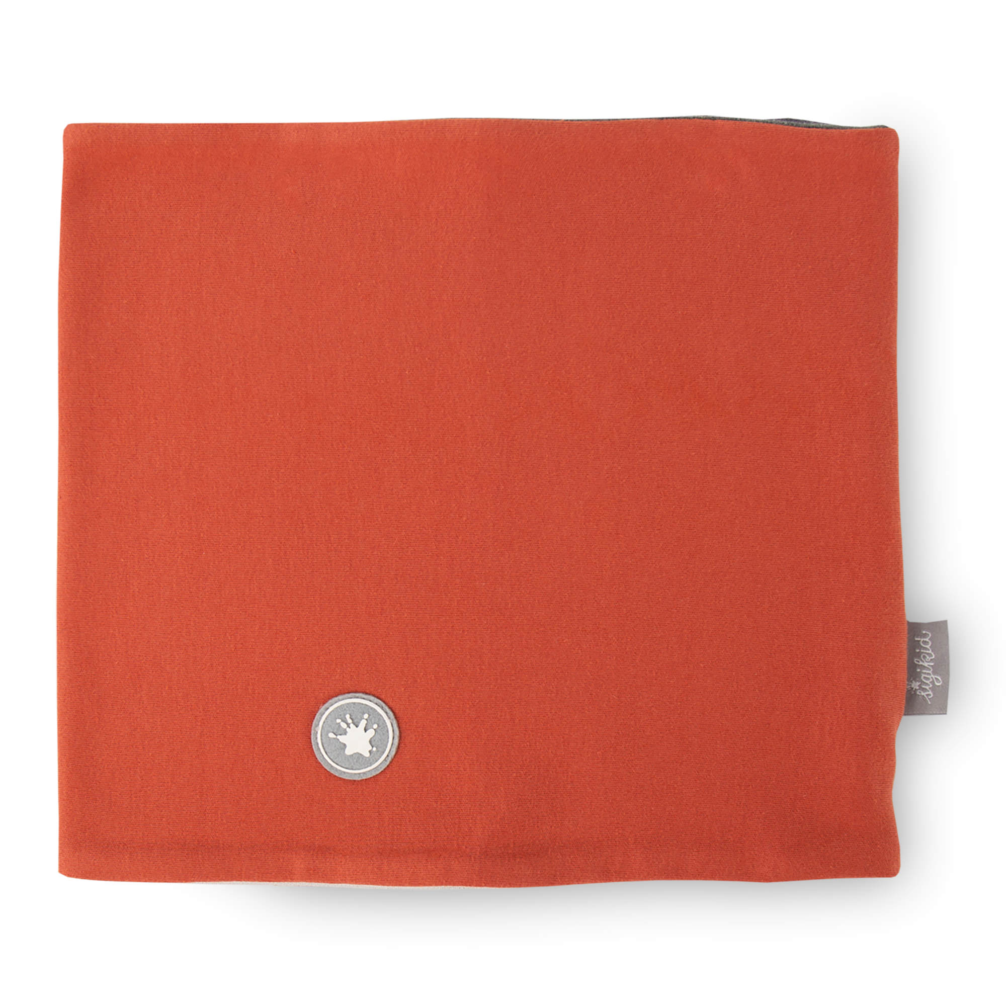 Reversible children's neck gaiter, grey striped/orange Reversible children's neck gaiter, grey striped/orange