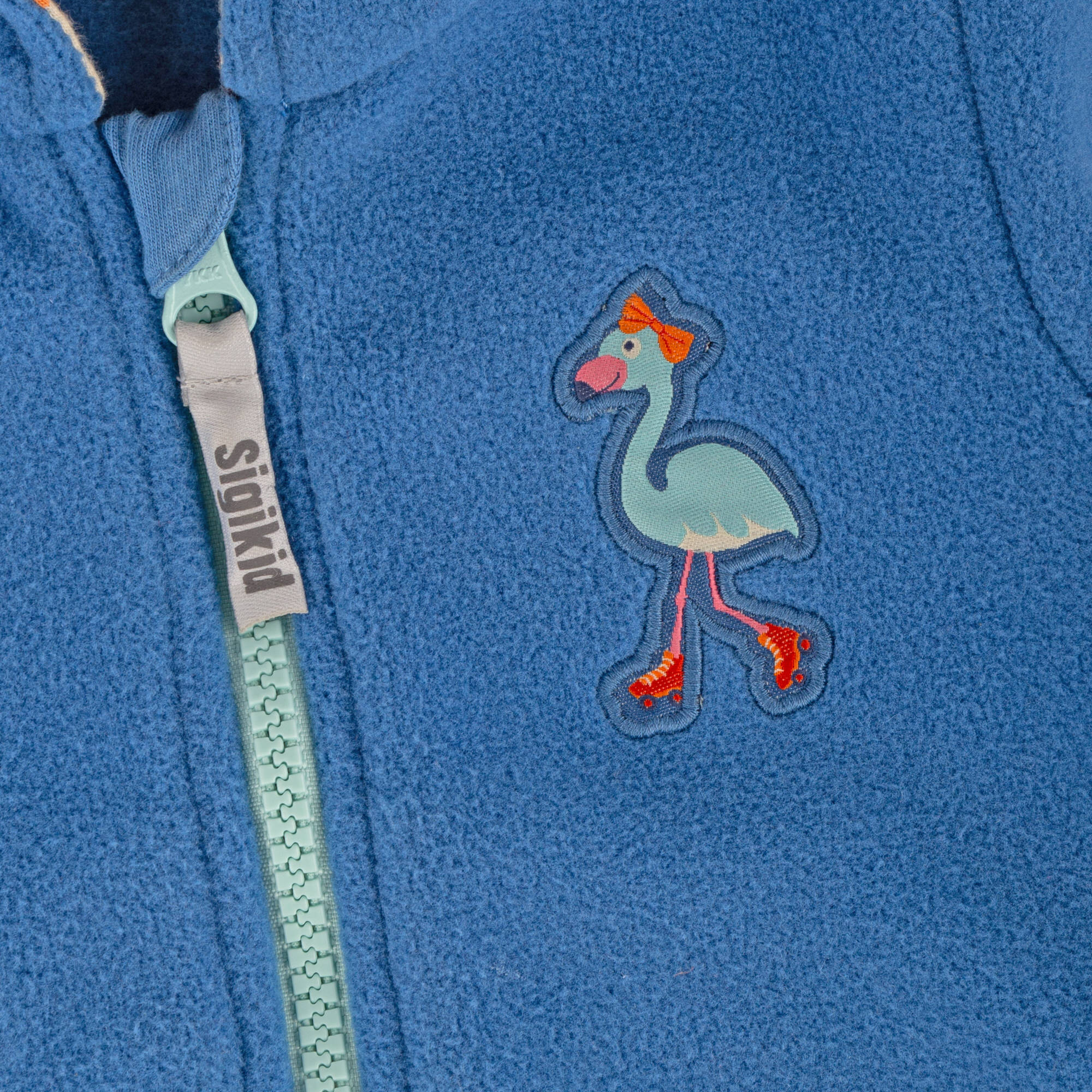 Blaue Baby Fleecejacke Wild Flamingo