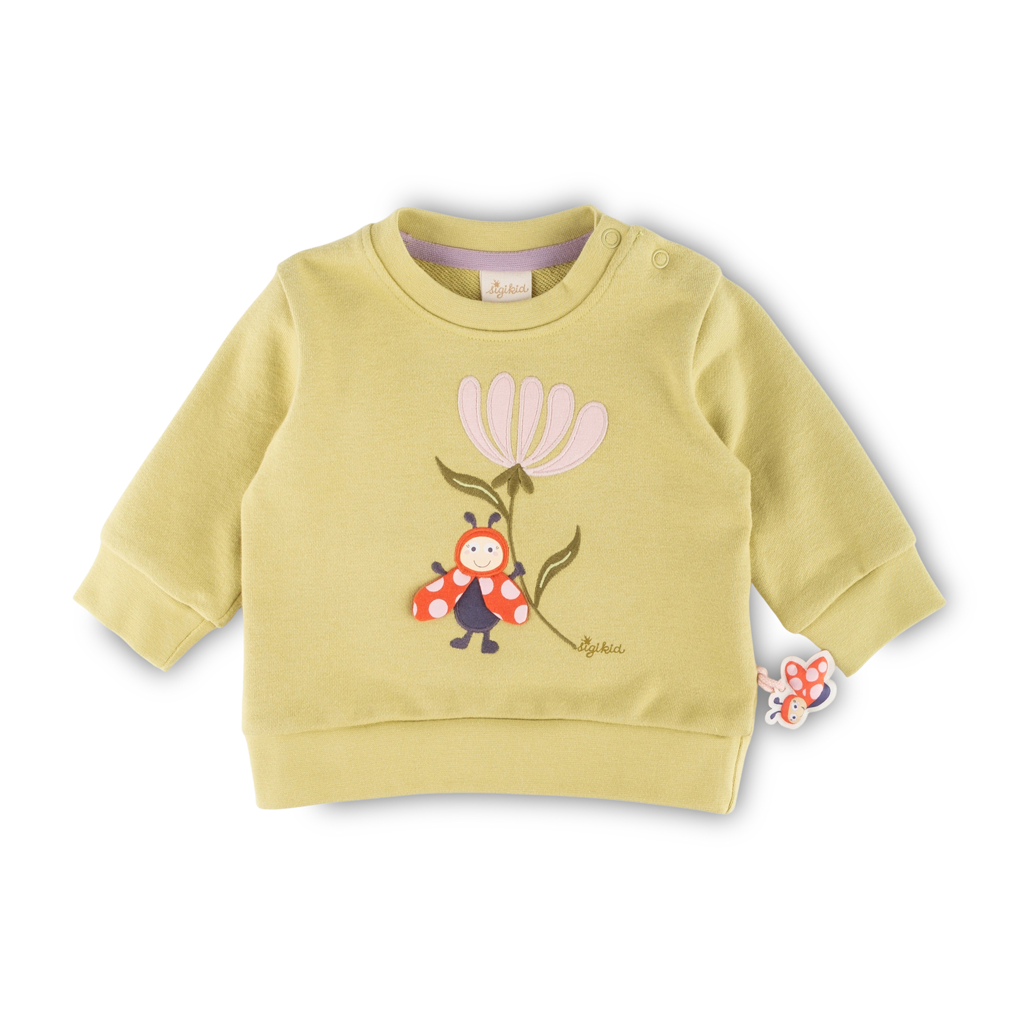 Baby sweatshirt ladybug, light green