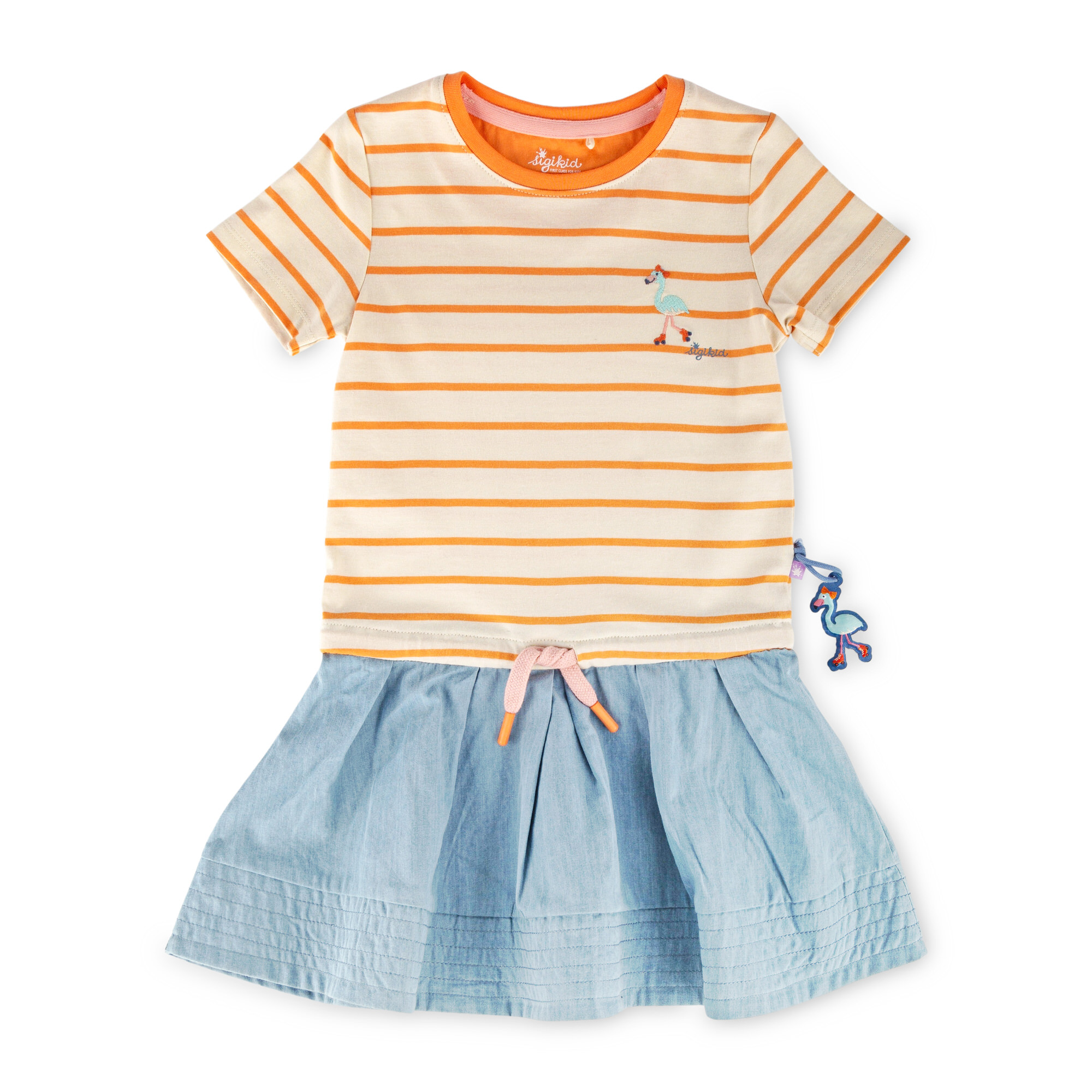 Girls' short sleeve dress flamingo Girls' short sleeve dress flamingo