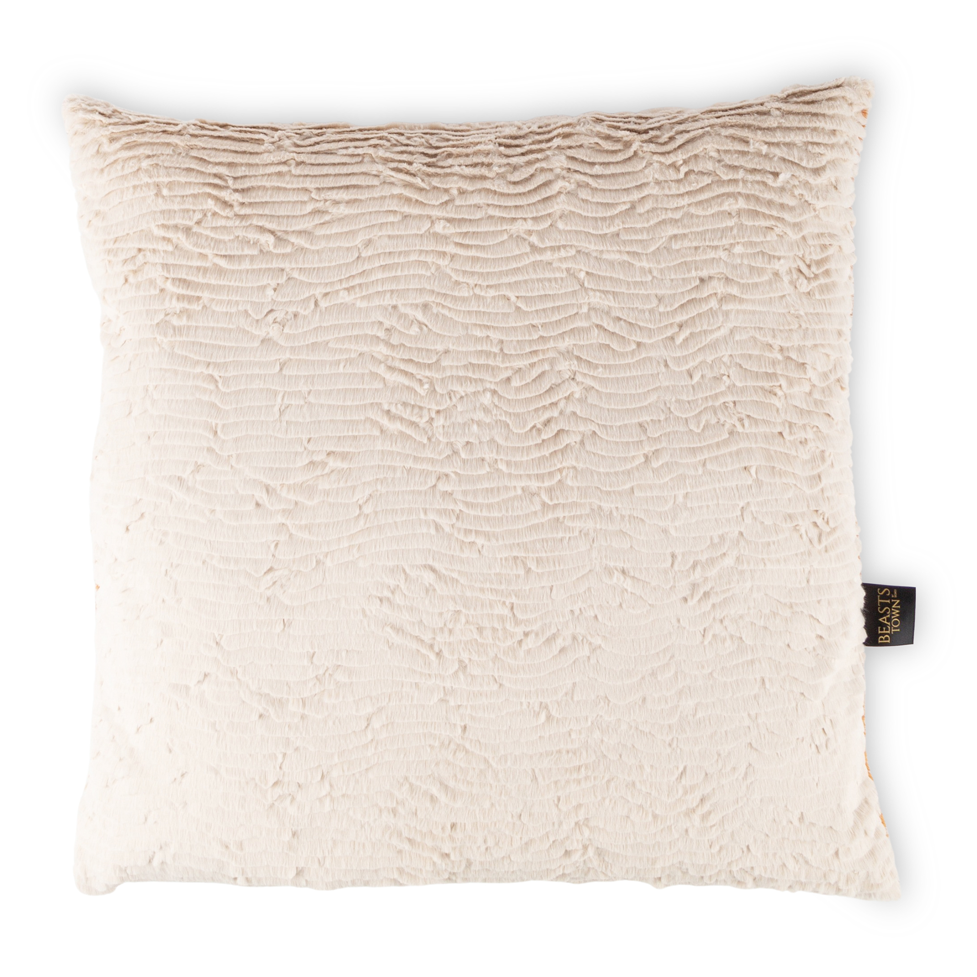 Plush pillow XXL beige, wavelike structure, Beasts