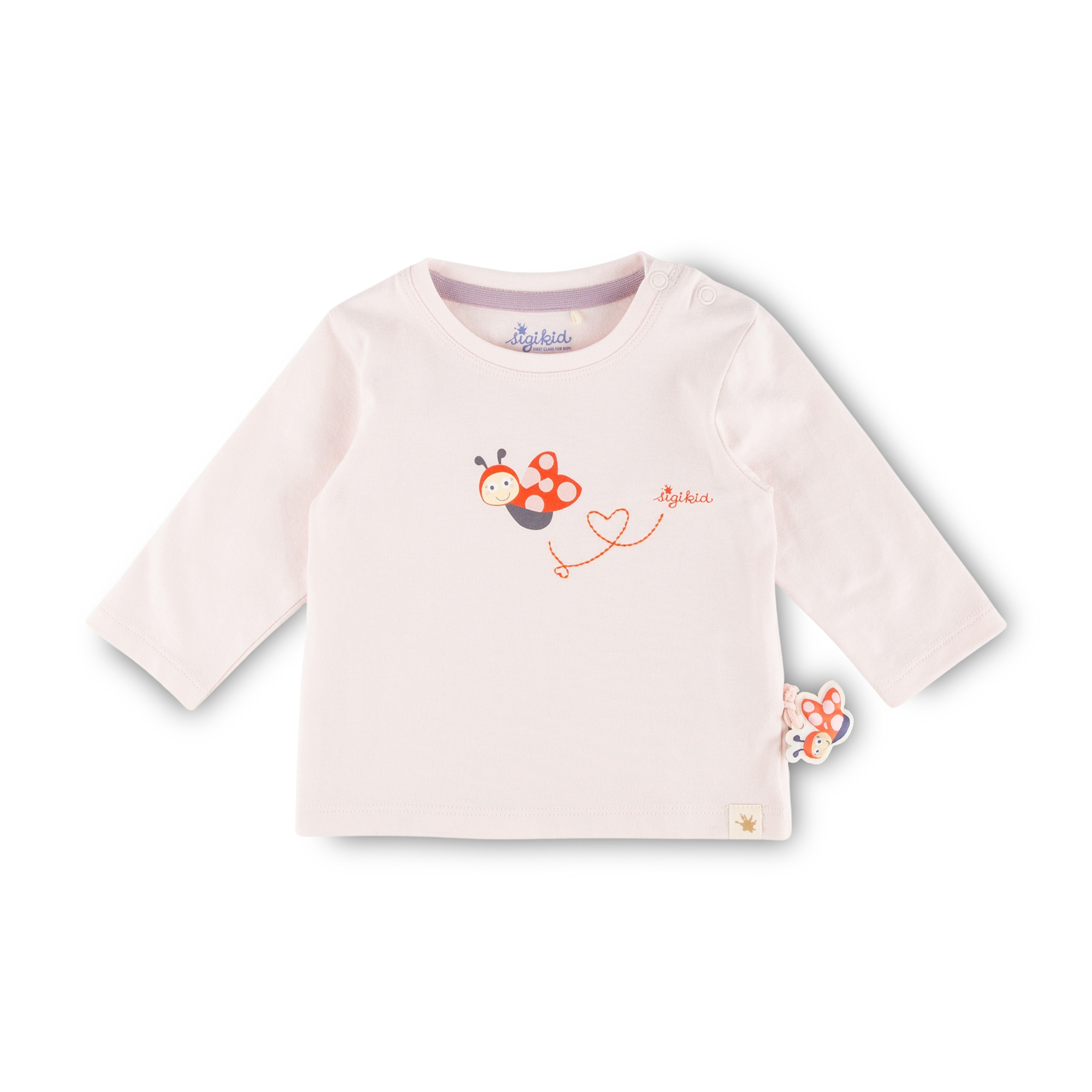 Baby long sleeve Tee ladybug, pale pink