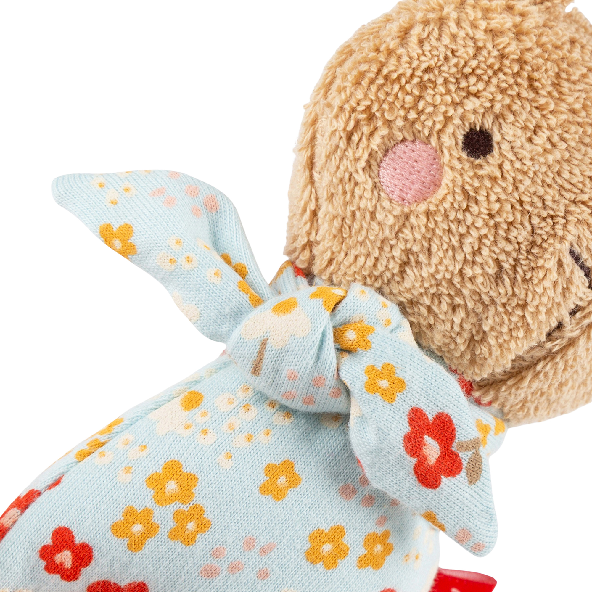 Baby rattle grasp soft toy bunny blue, cotton