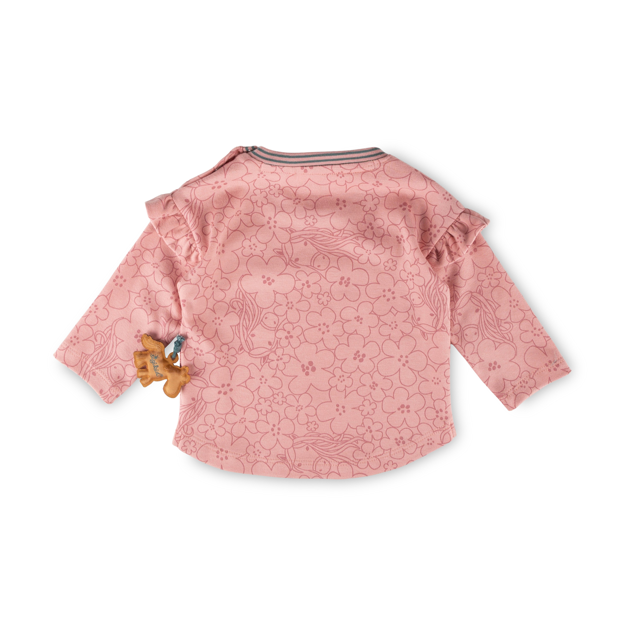 Baby Langarmshirt Pony Love, rosa Blumenprint