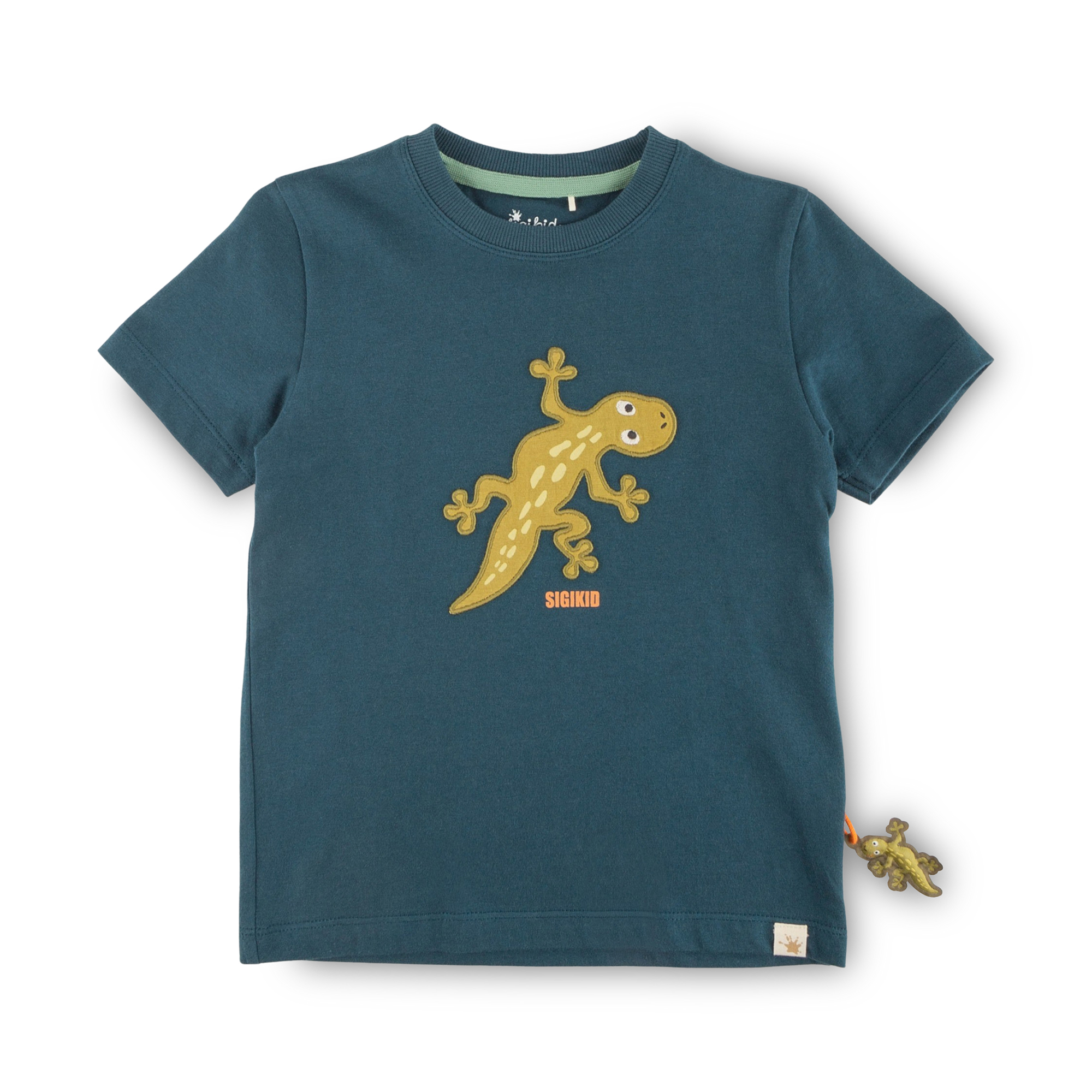 Children's T-shirt gecko, teal blue, Jungle