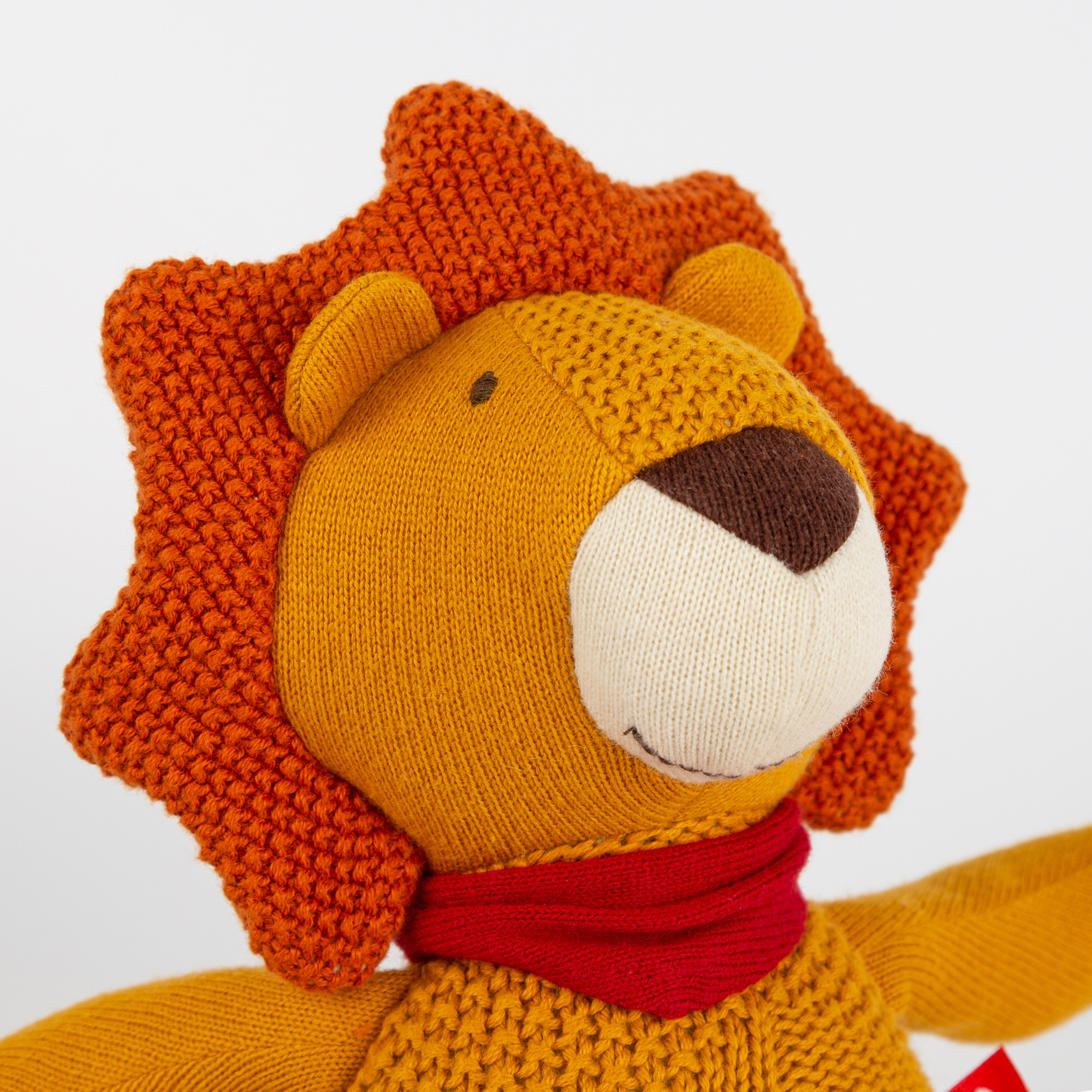 Baby musical soft toy lion, Knitted Love