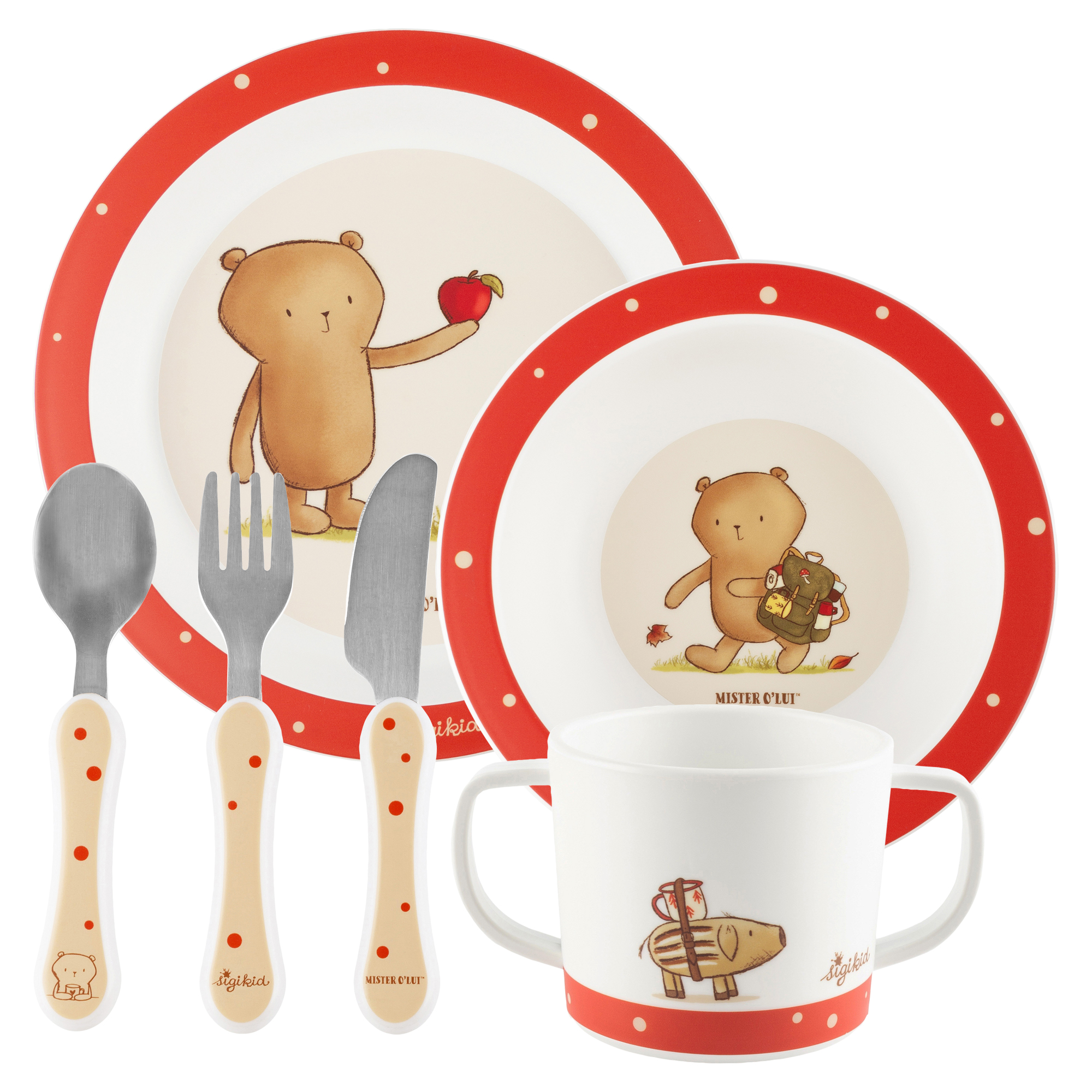 Children's tableware cutlery set beaverbear Mister O'Lui & Rupert Children's tableware cutlery set beaverbear Mister O'Lui & Rupert