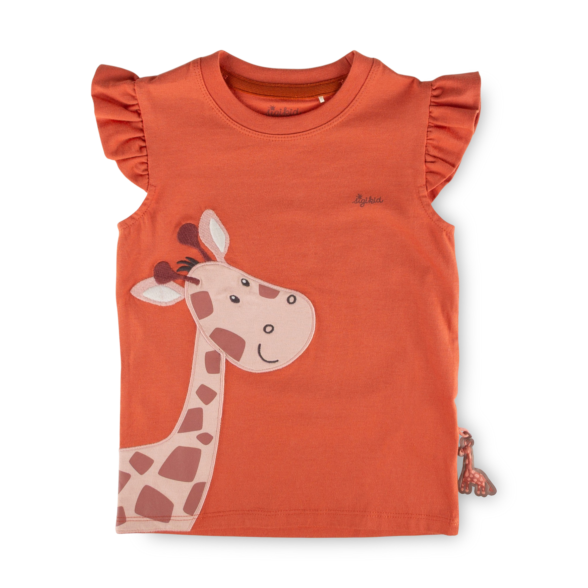 Girls' sleeveless shoulder frill top T-shirt, Savanne