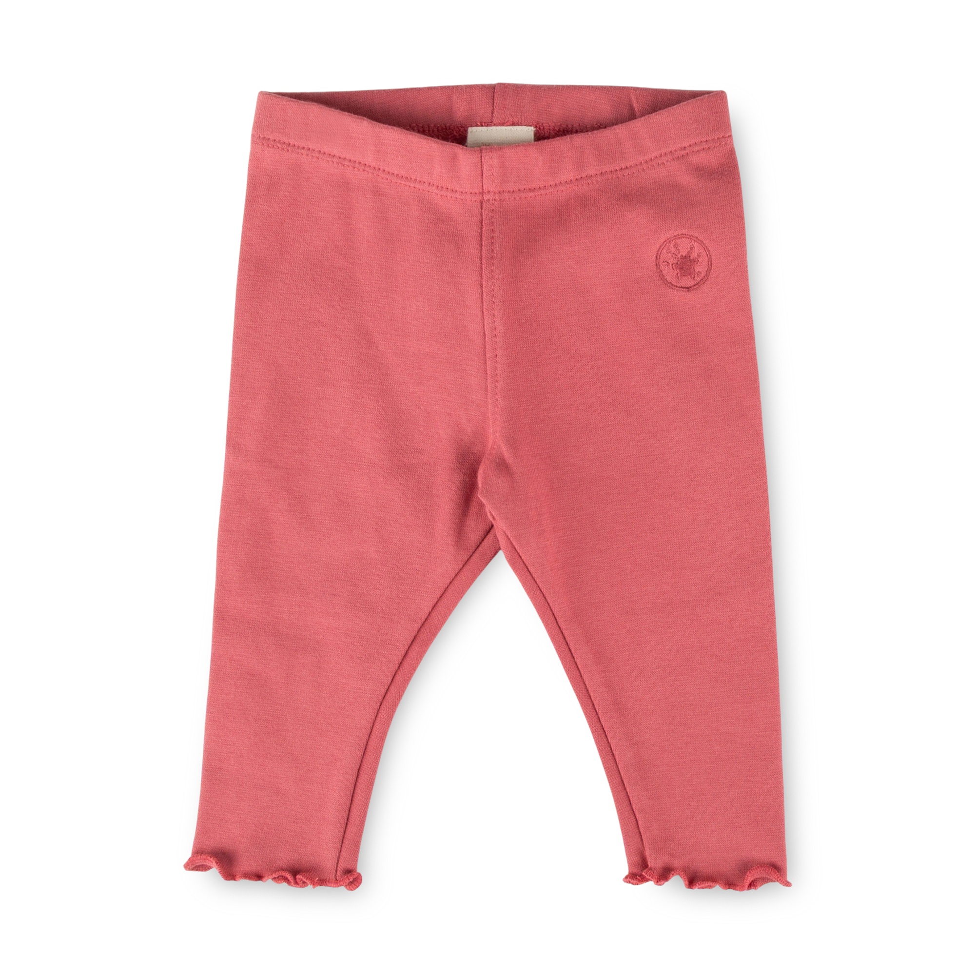 Dark pink baby rib knit leggings Spring Birds