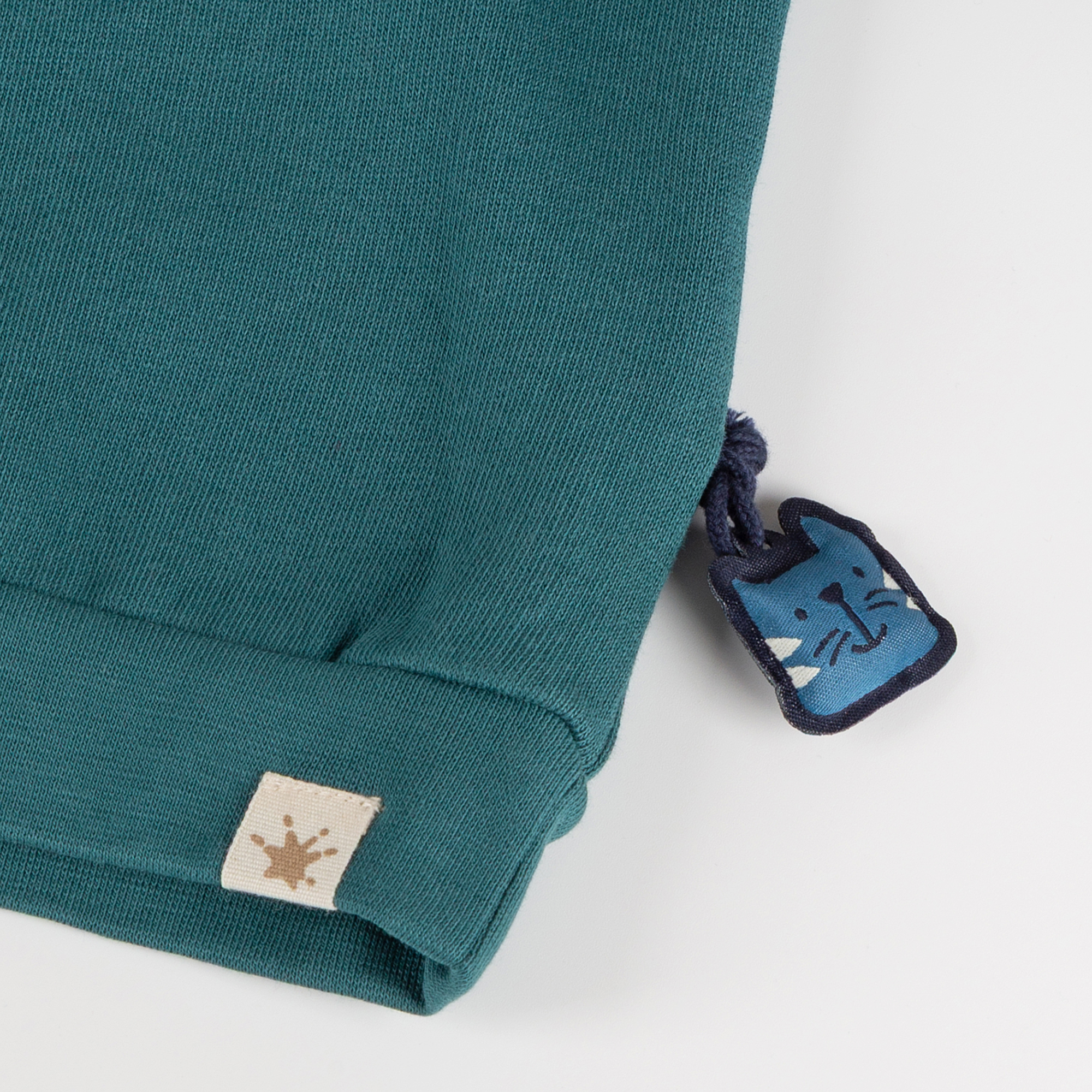 Kinder Oversized Sweatshirt Hund, petrolblau