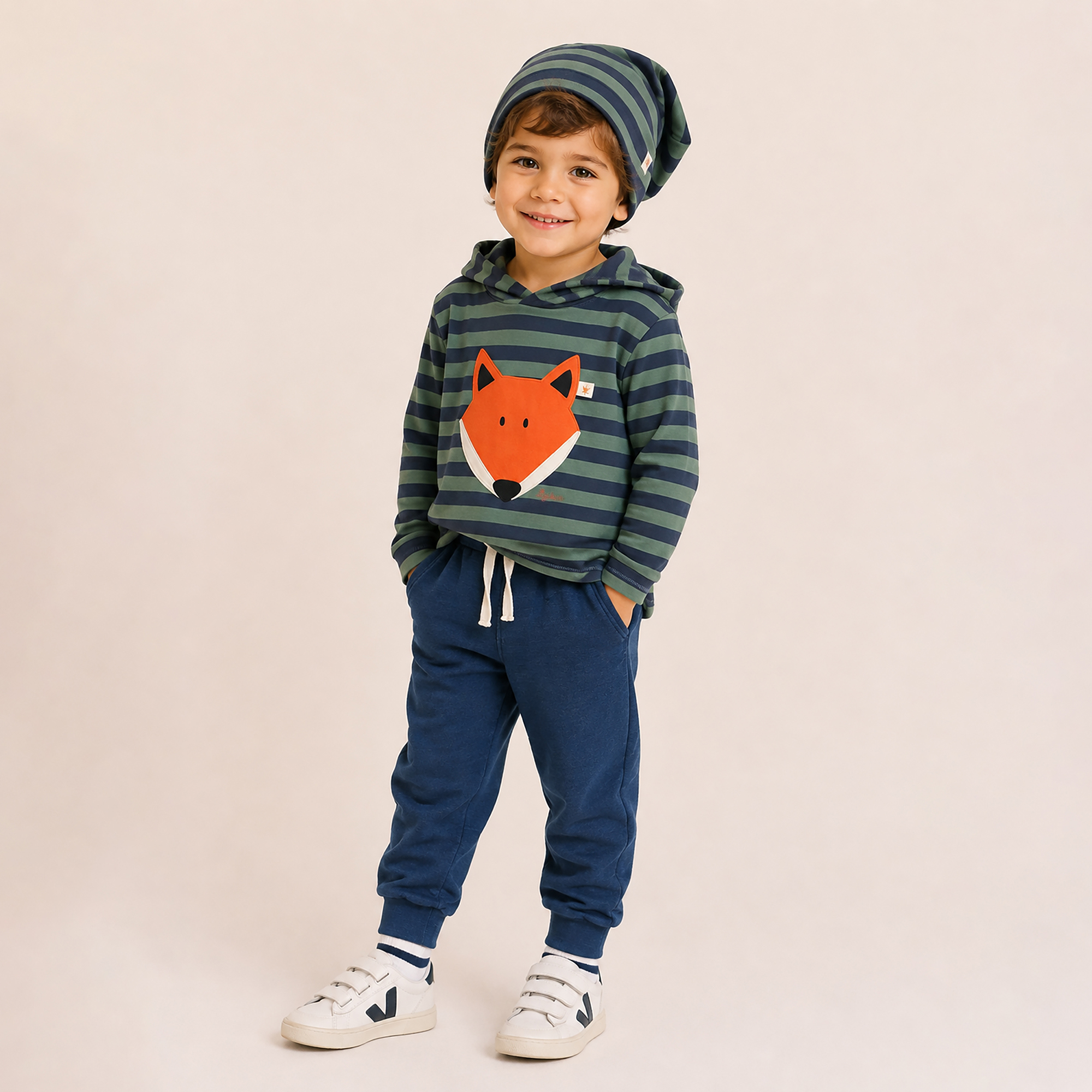 Children's hooded long sleeve Tee fox