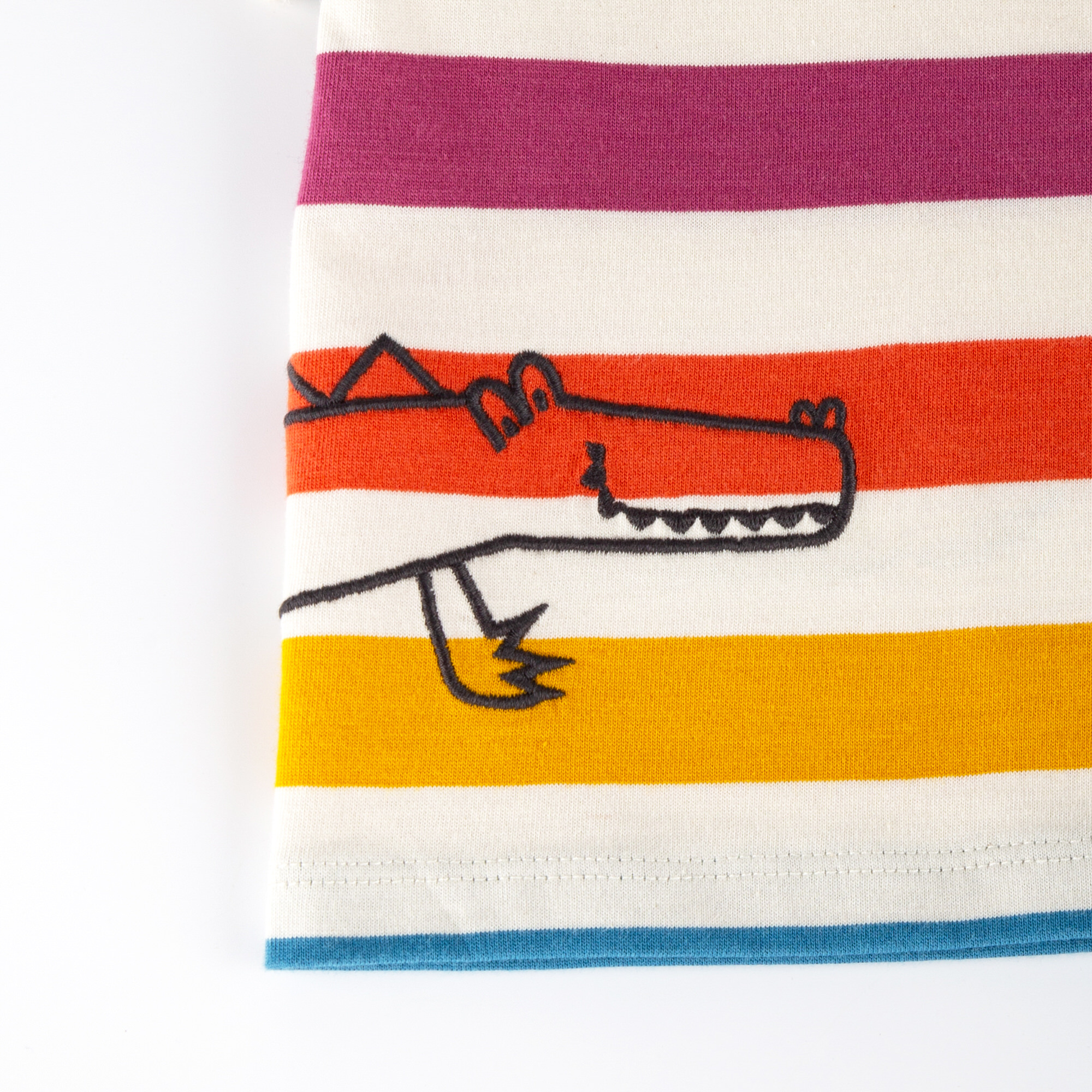 Baby T-Shirt bunt gestreift, Krokodil Baby T-Shirt bunt gestreift, Krokodil