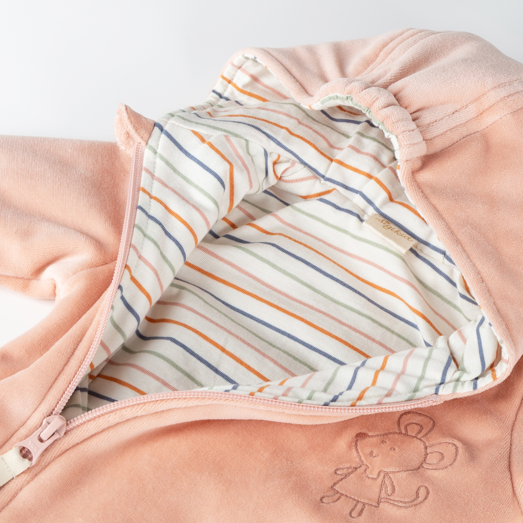 Newborn baby velour overall, foldable cuffs, wadded, pink