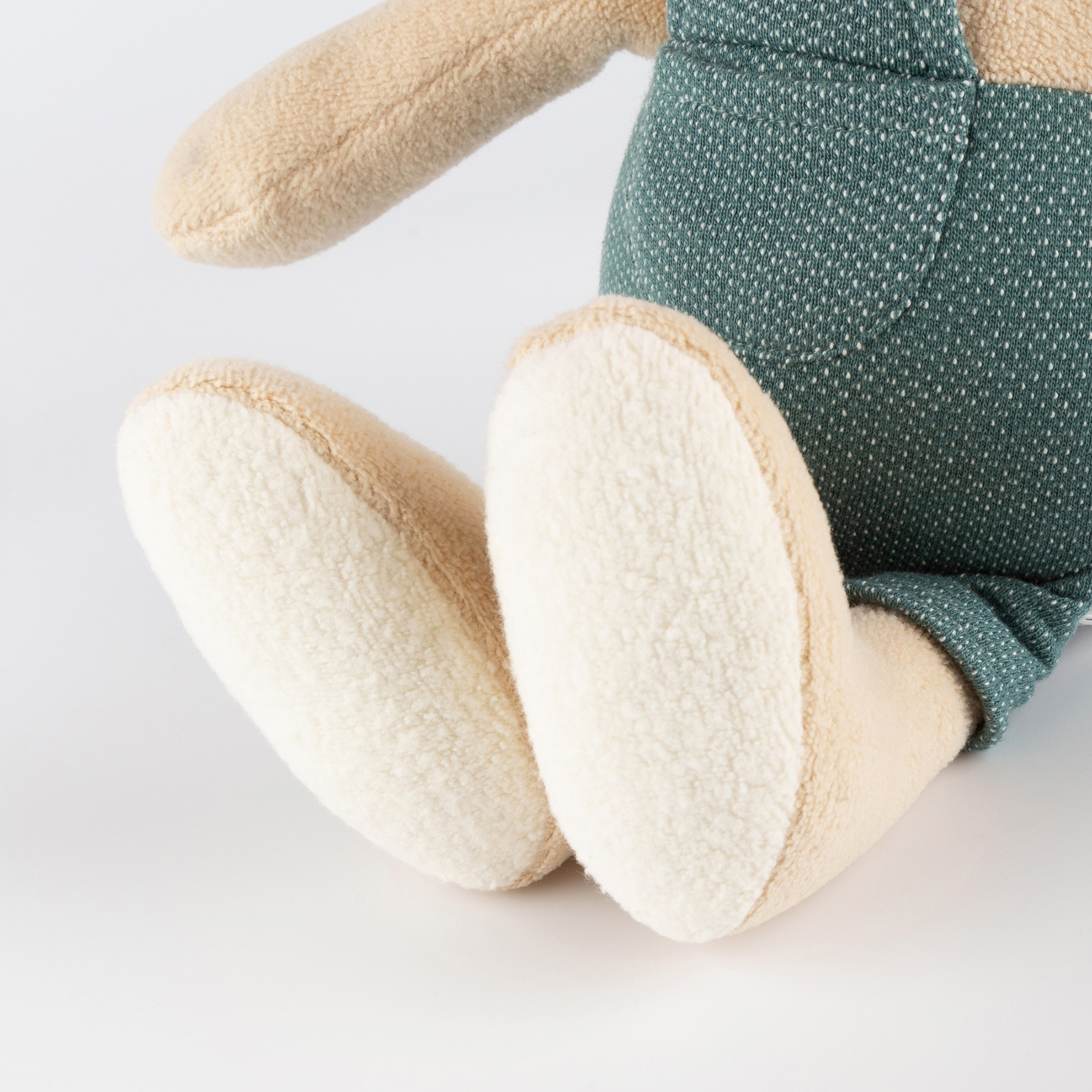 Dungarees plush bunny, teal green Dungarees plush bunny, teal green