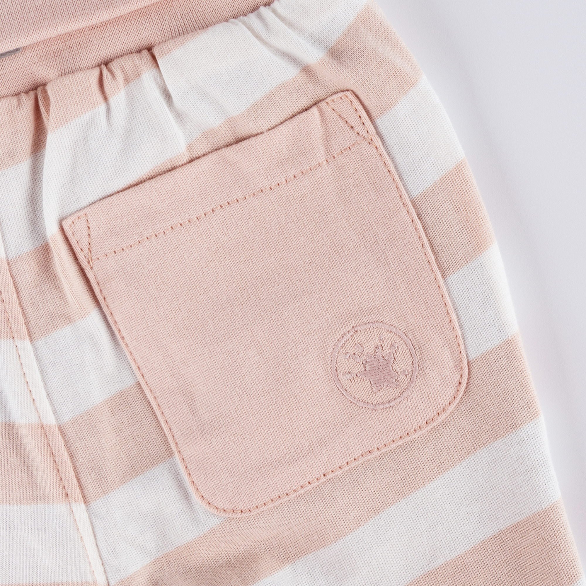 Reversible baby soft pants, pale pink/sugar brown