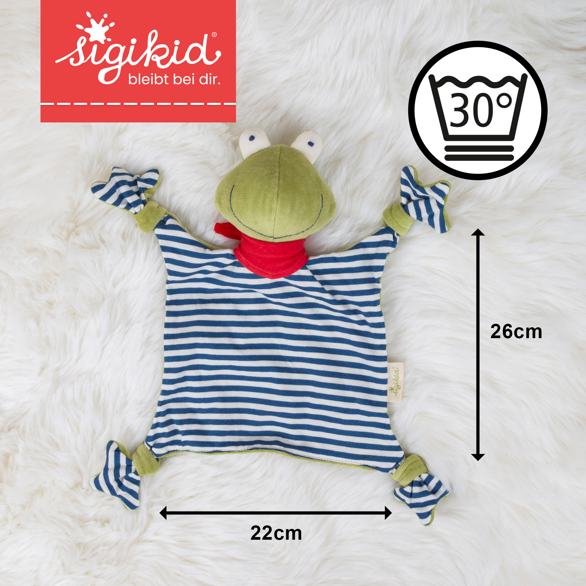 Organic baby comforter lovey frog, Green