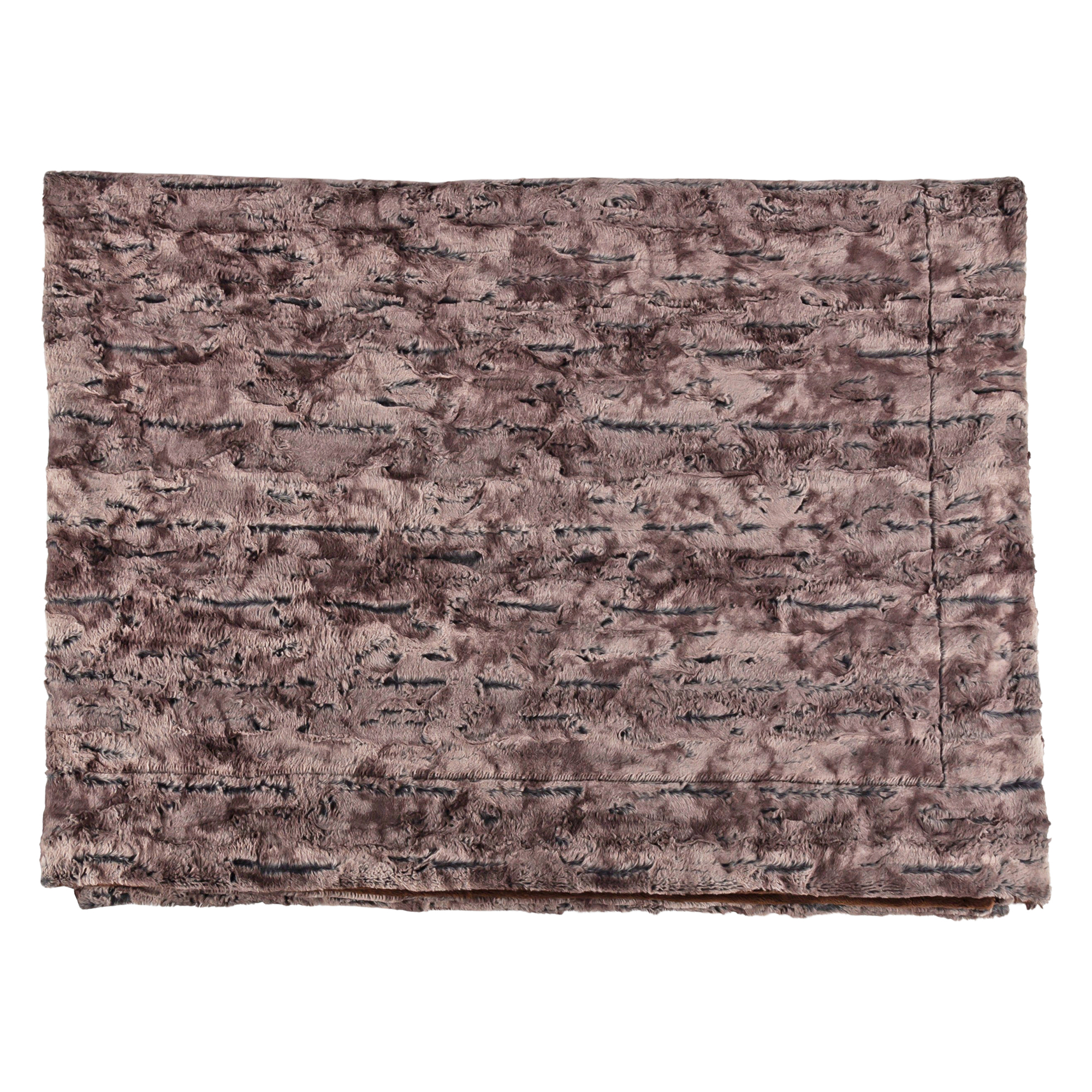 Design plush throw blanket brown/grey, velour backing
