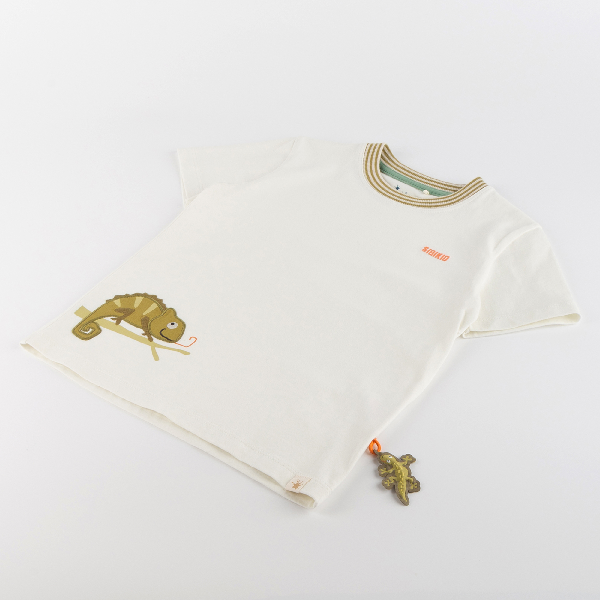 Children's T-shirt chameleon white, Jungle