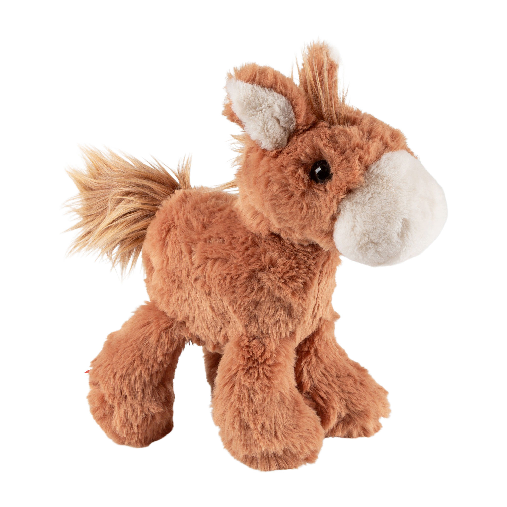 Silky soft plush toy horse, brown
