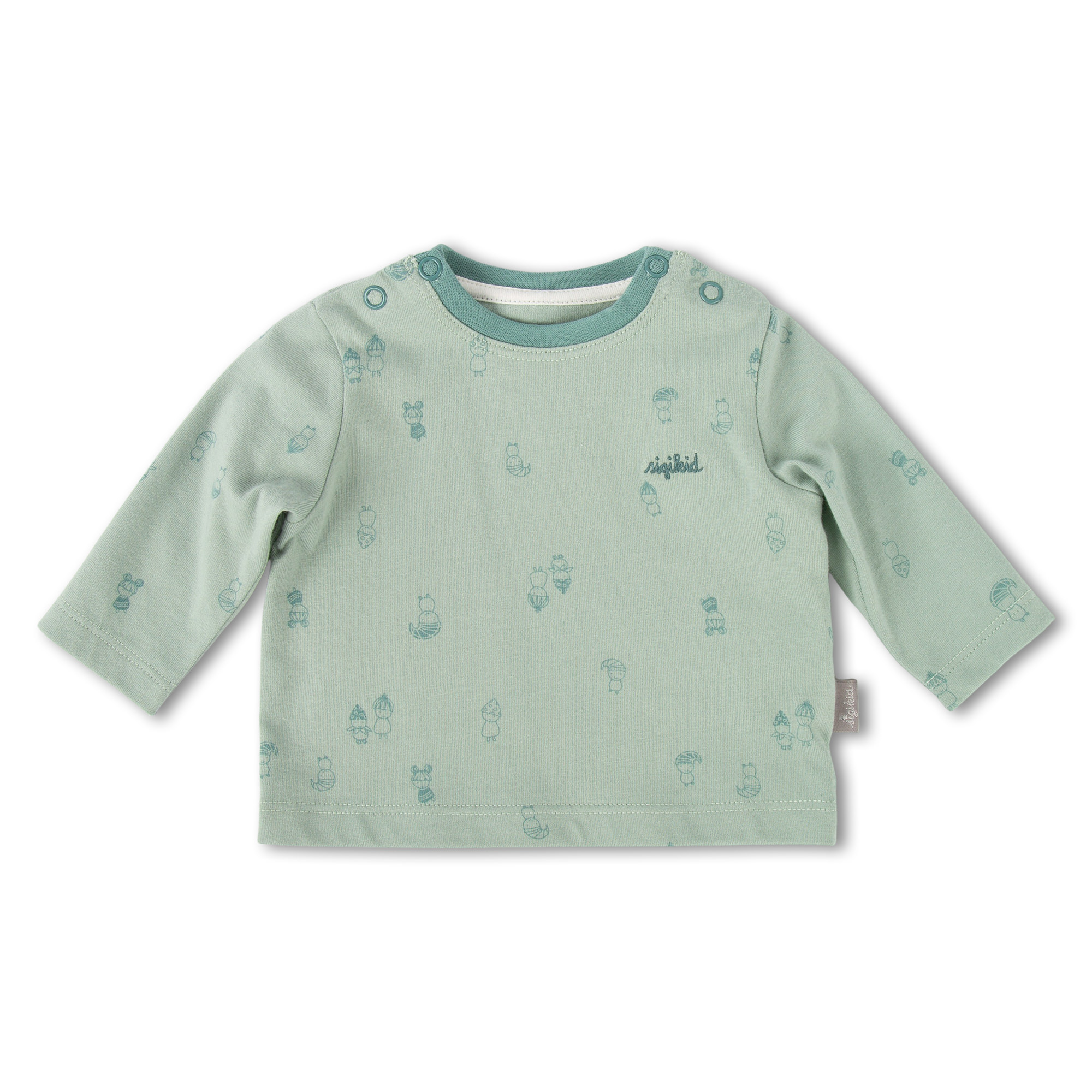 Baby Langarmshirt, grün bedruckt