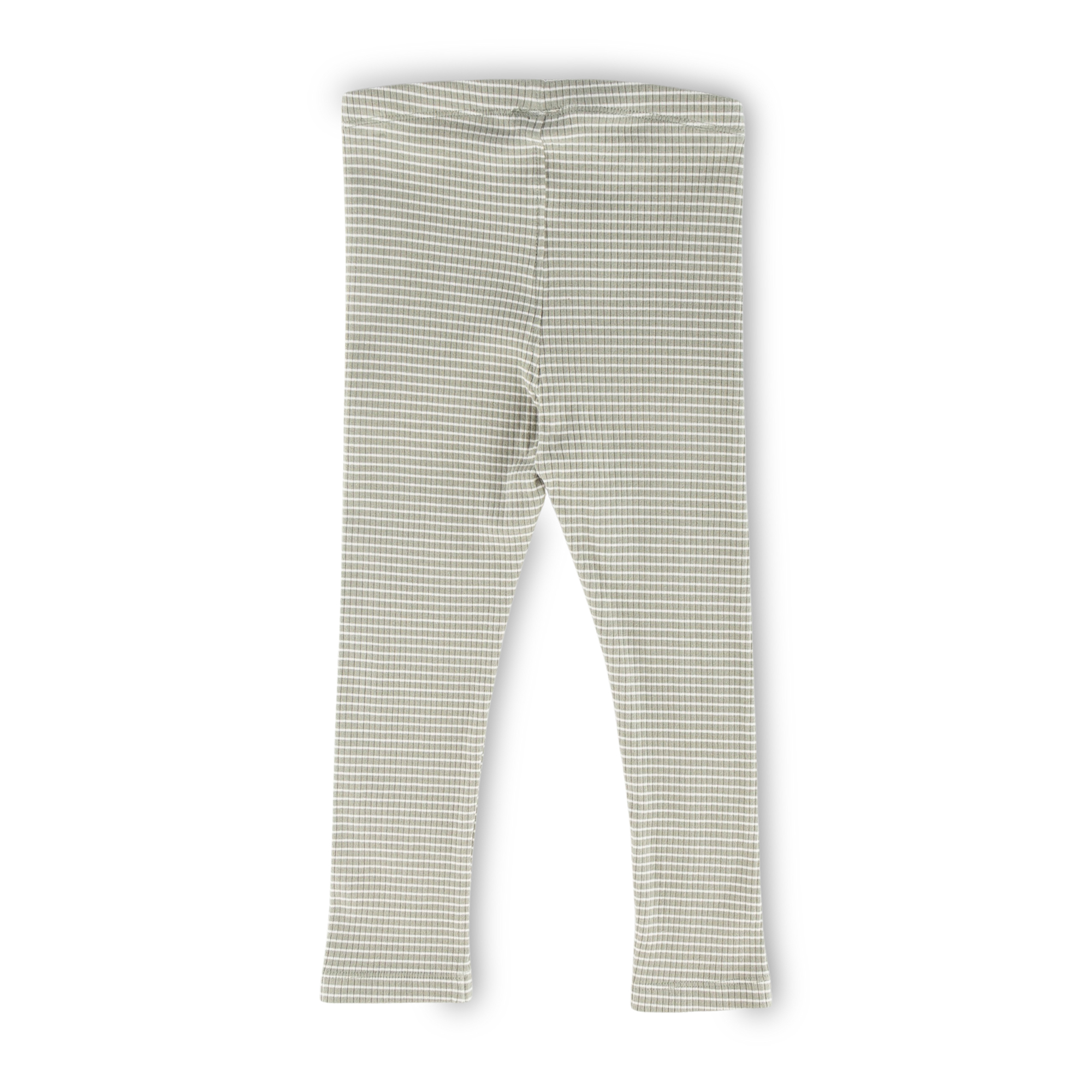 Stretchy children's rib knit leggings, pastel green