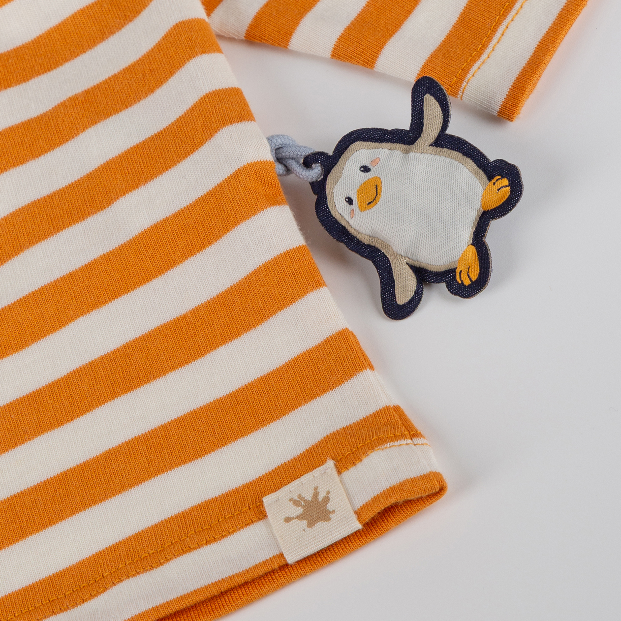 Baby Langarmshirt Pinguin Polar Friends, gelb/weiß gestreift Baby Langarmshirt Pinguin Polar Friends, gelb/weiß gestreift