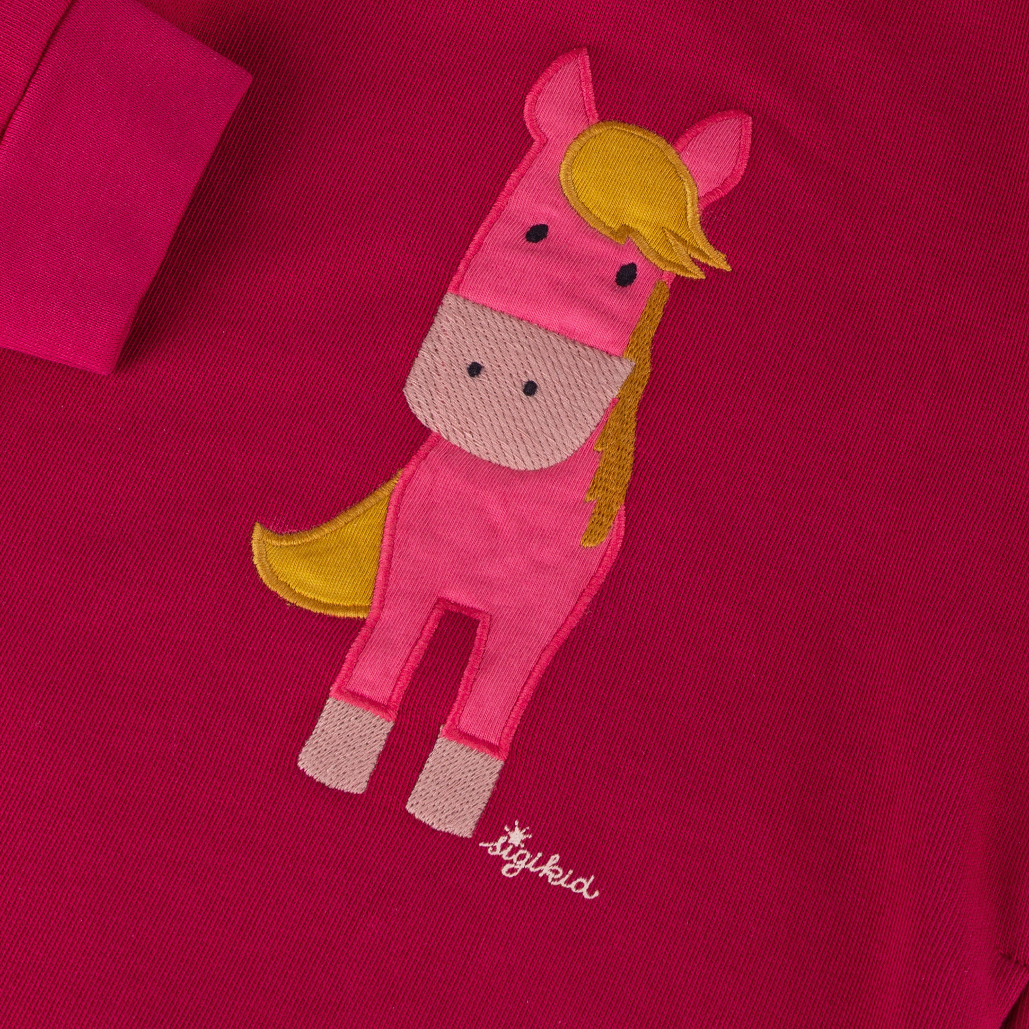 Kinder Kapuzen Sweatkleid Pferd, pink