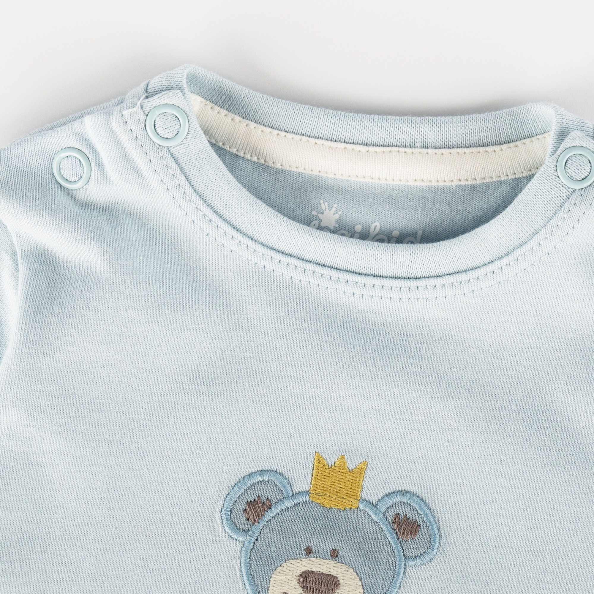Newborn baby long sleeve Tee bear prince, blue