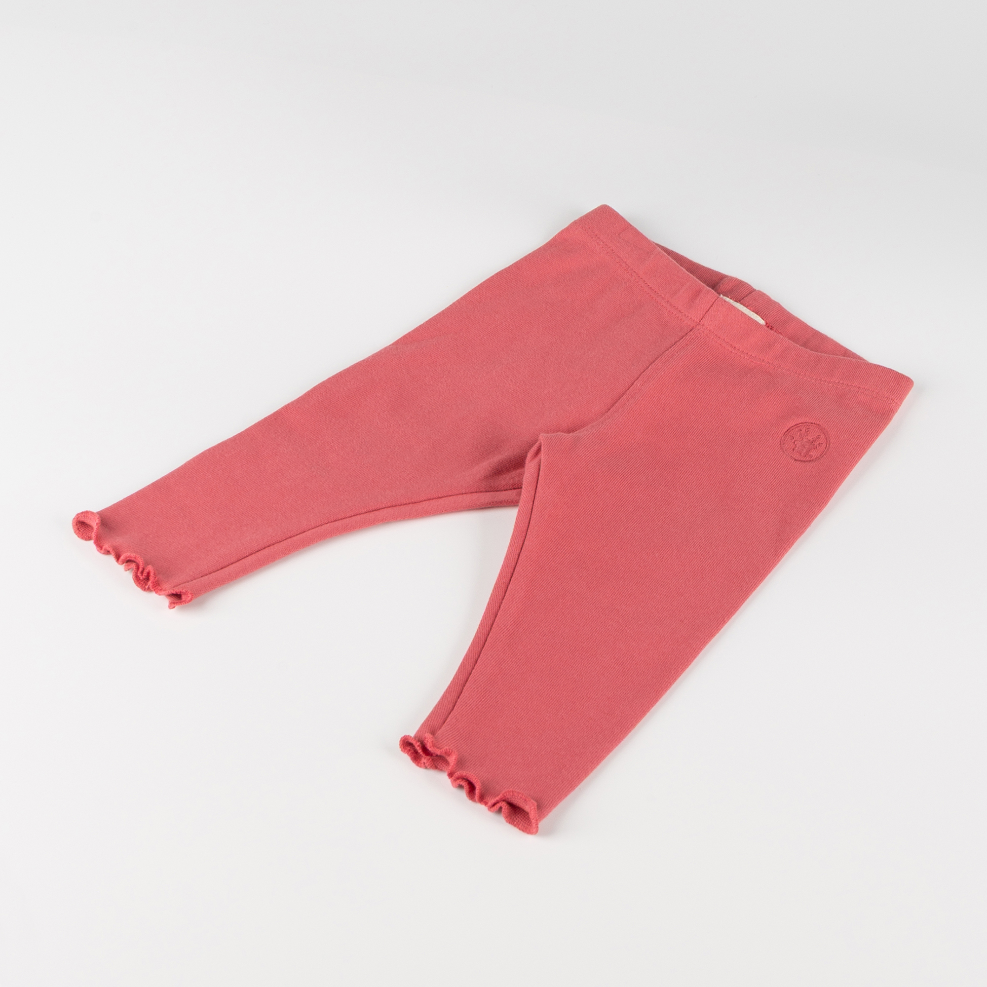 Dark pink baby rib knit leggings Spring Birds