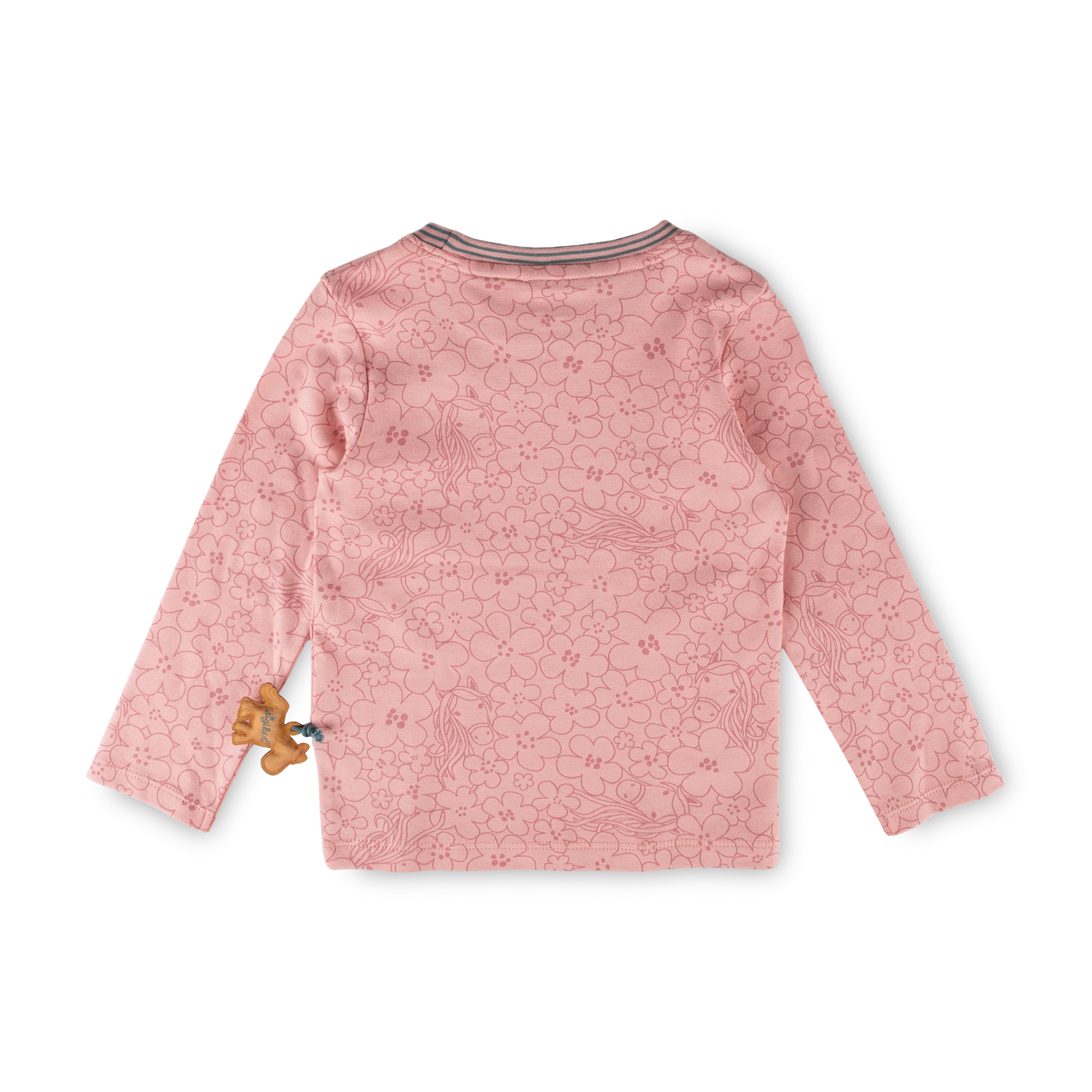 Kinder Langarmshirt Pony Love, rosa Blumenprint