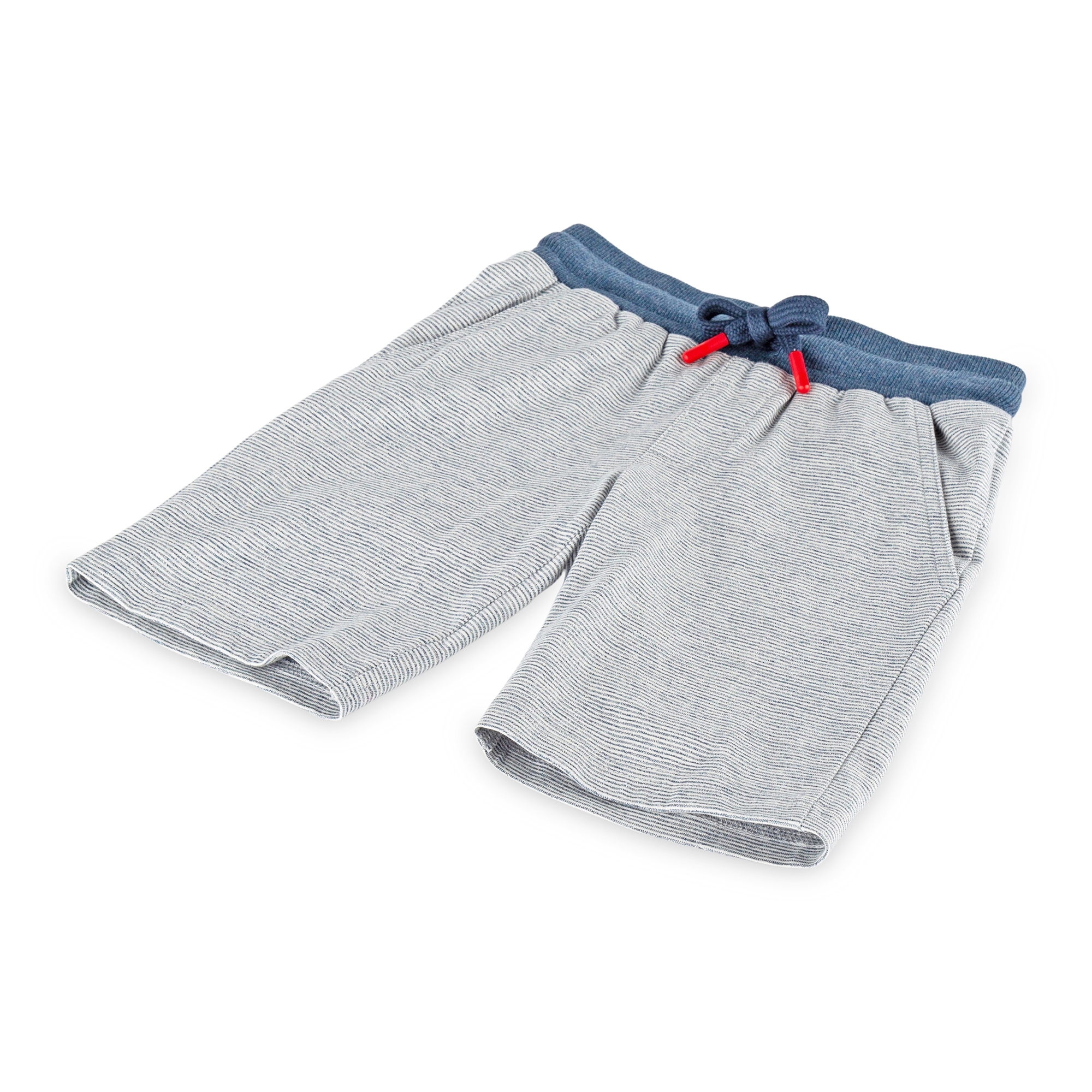 Children's jersey bermuda shorts with pockets, blue/white marl