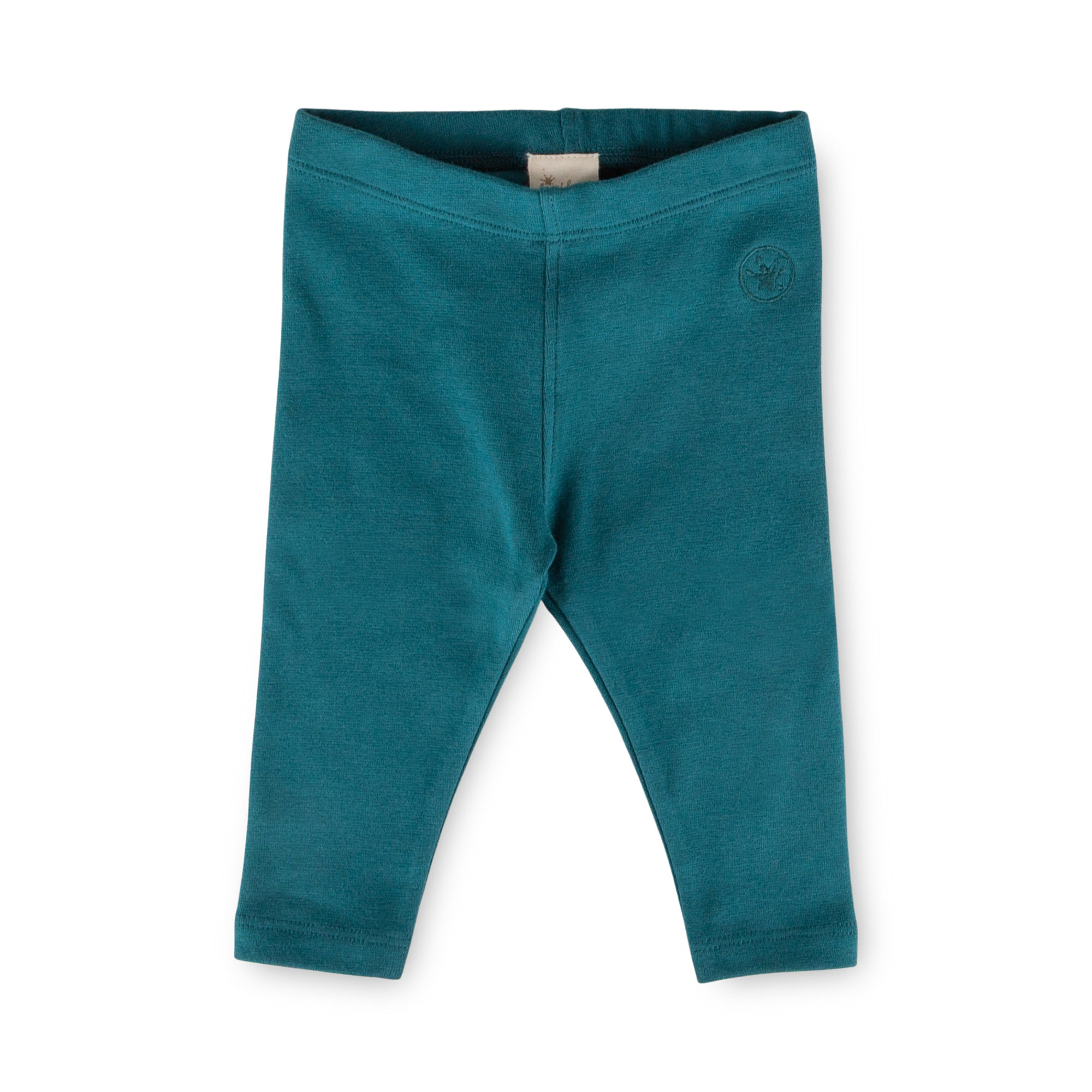 Baby rib knit leggings, teal blue