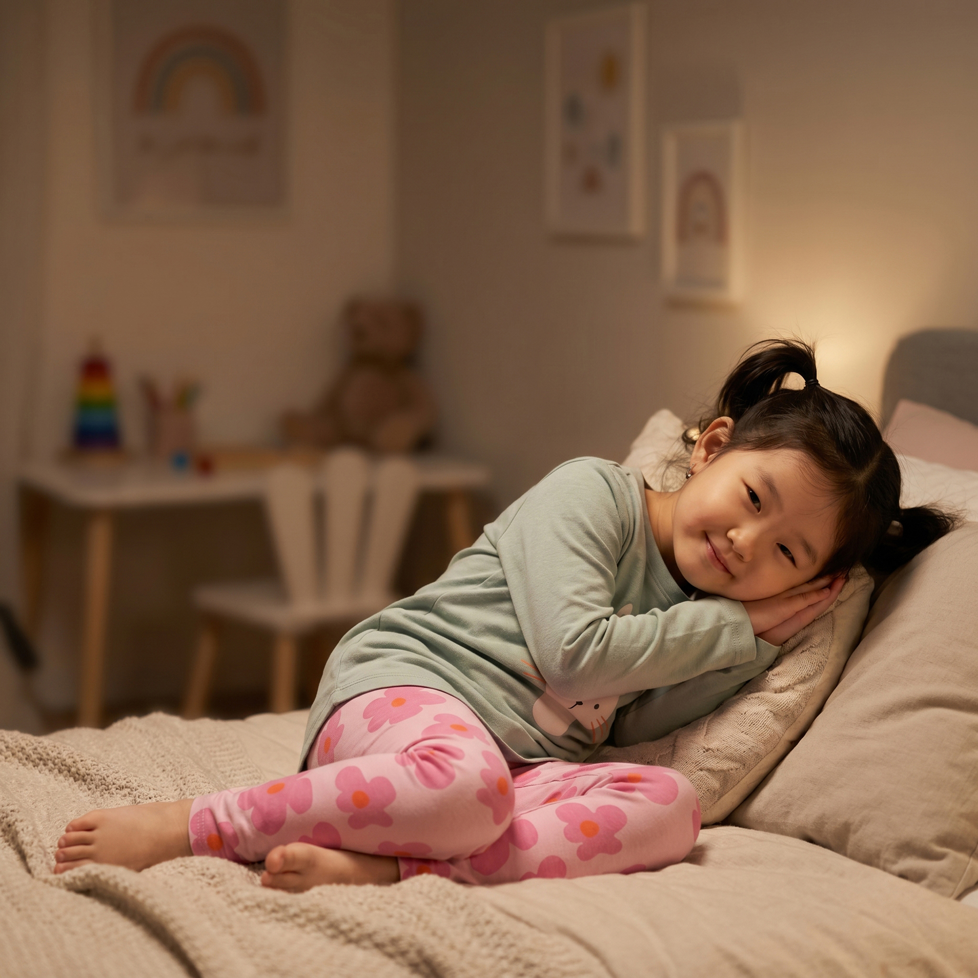 Girls' long-sleeved pyjamas bunny