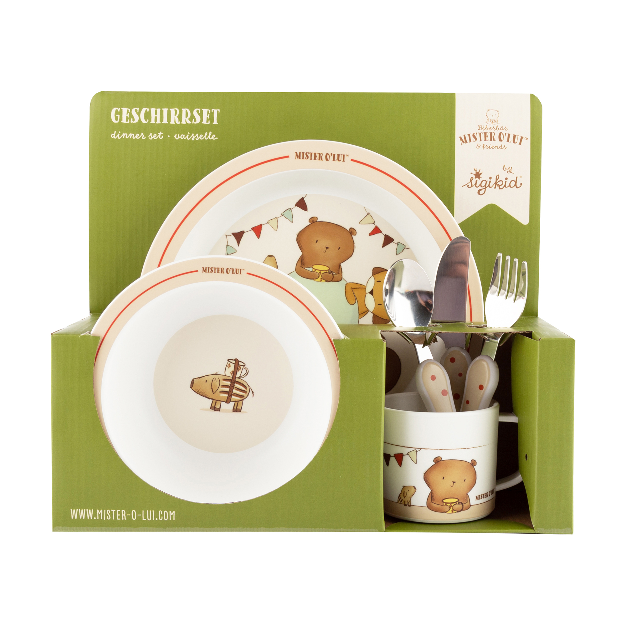 Children's tableware cutlery set beaverbear Mister O'Lui & friends Children's tableware cutlery set beaverbear Mister O'Lui & friends