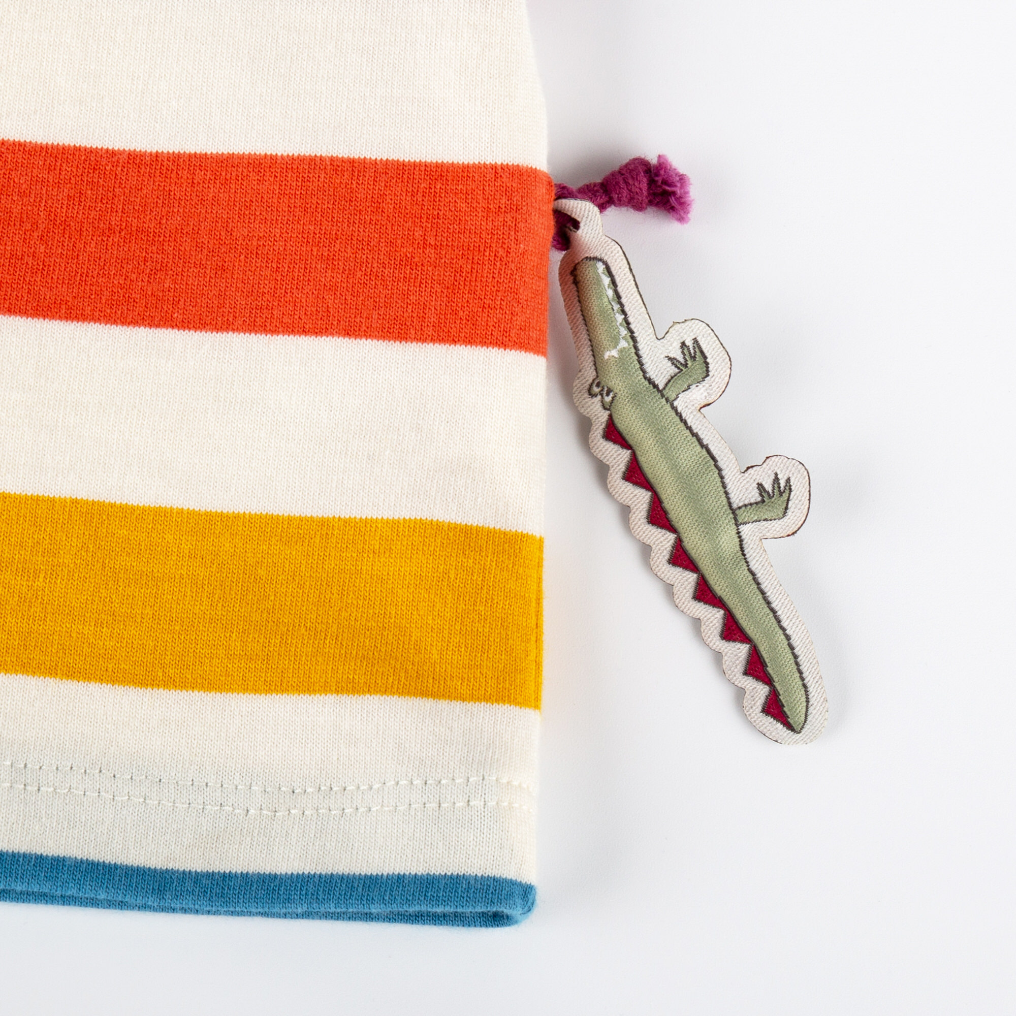 Baby T-Shirt bunt gestreift, Krokodil Baby T-Shirt bunt gestreift, Krokodil