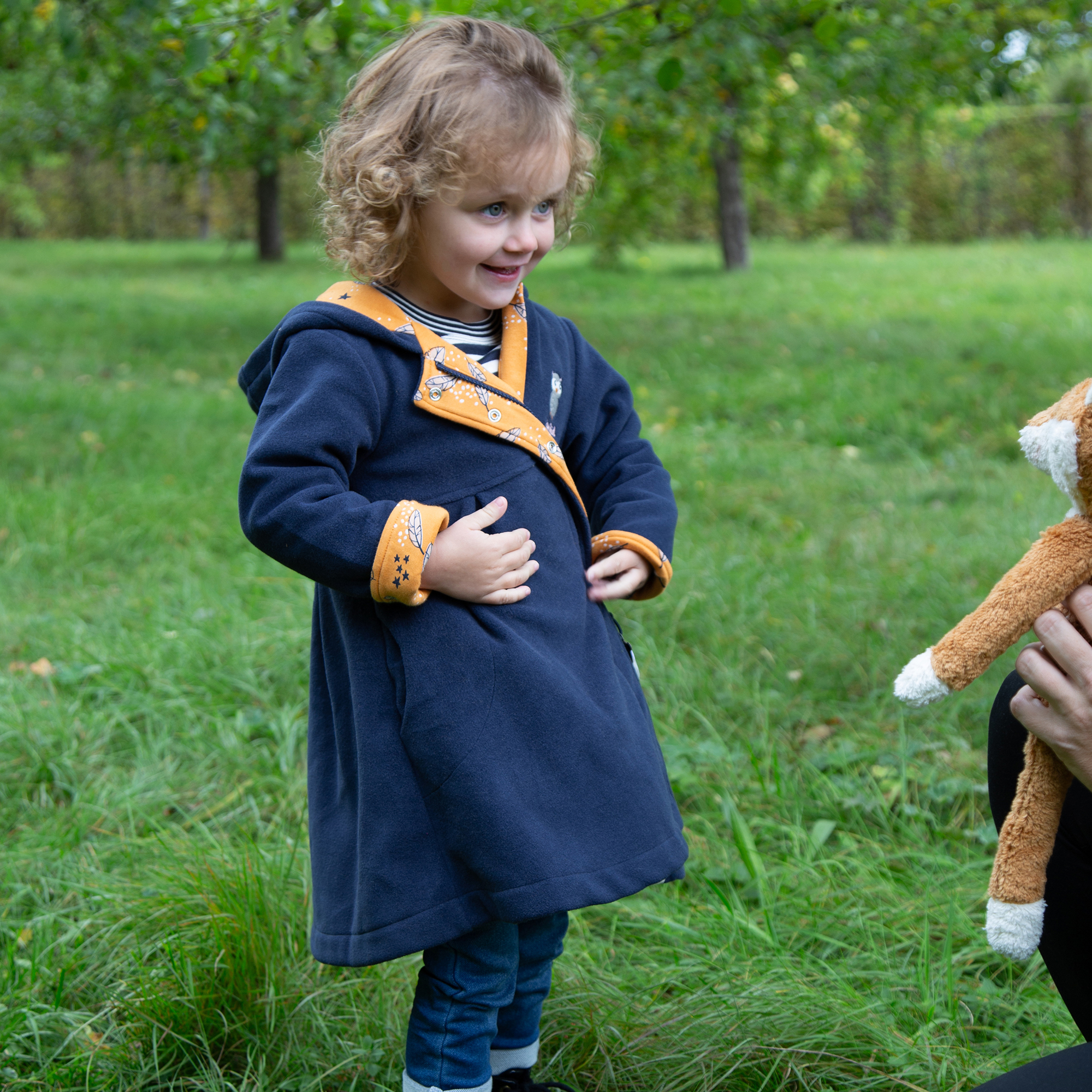 Kinder Fleecemantel Eule Magic Owl, dunkelblau Kinder Fleecemantel Eule Magic Owl, dunkelblau