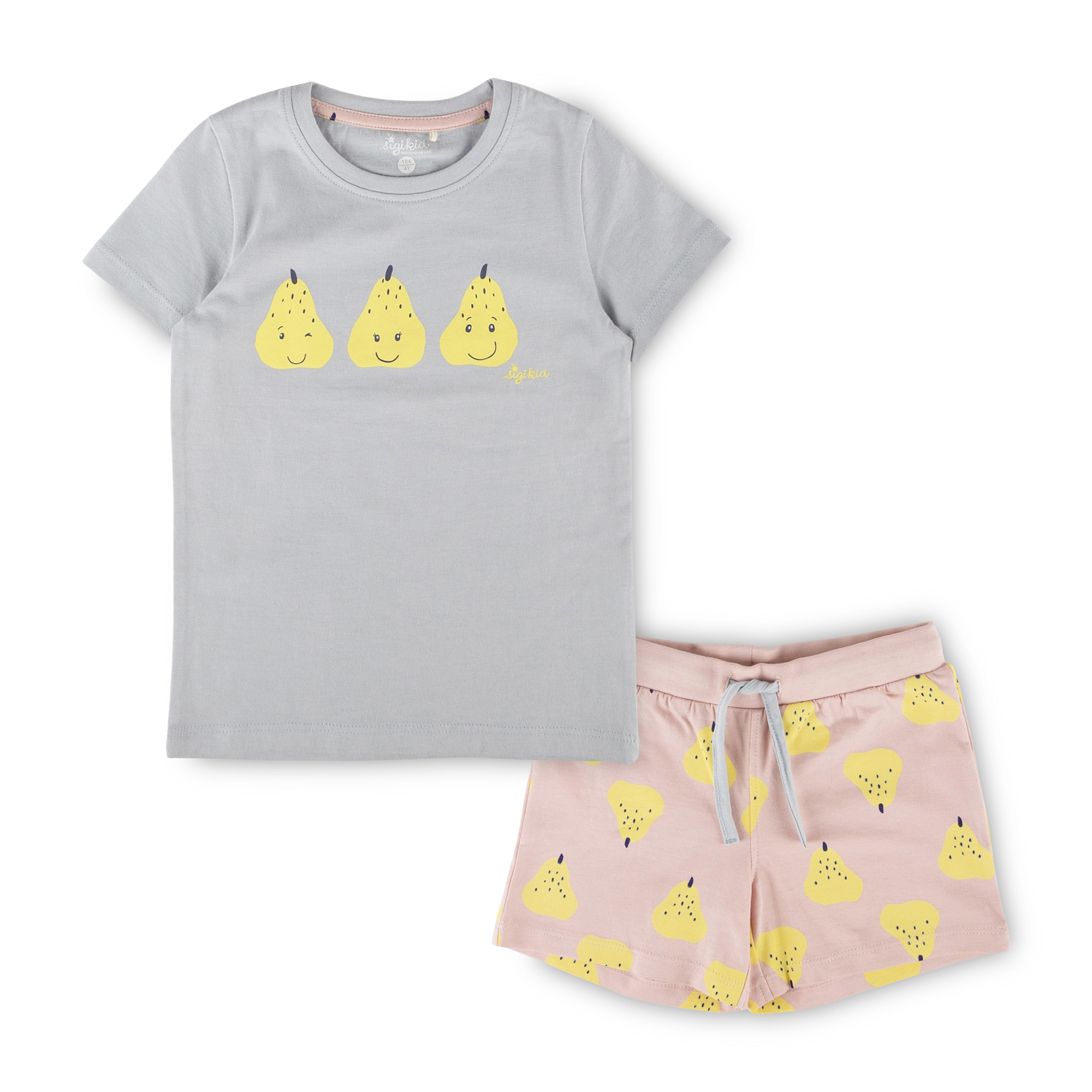 Children's shorty pyjamas fruit, pastel blue/pink Children's shorty pyjamas fruit, pastel blue/pink
