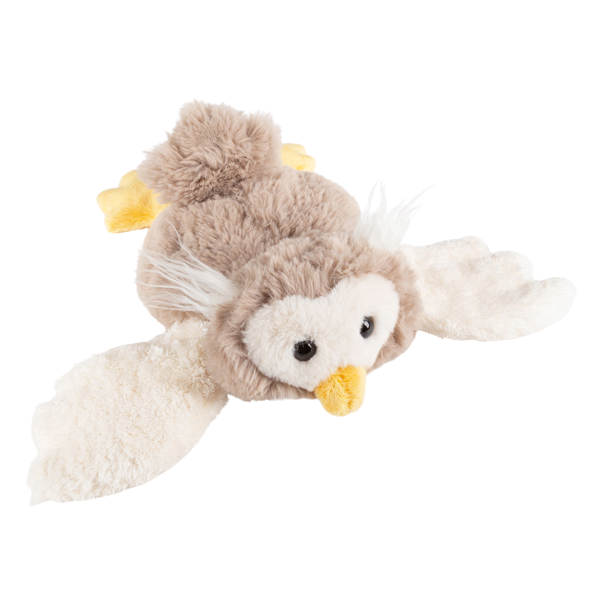 Kuscheltier Eule liegend beige, Flauscherie