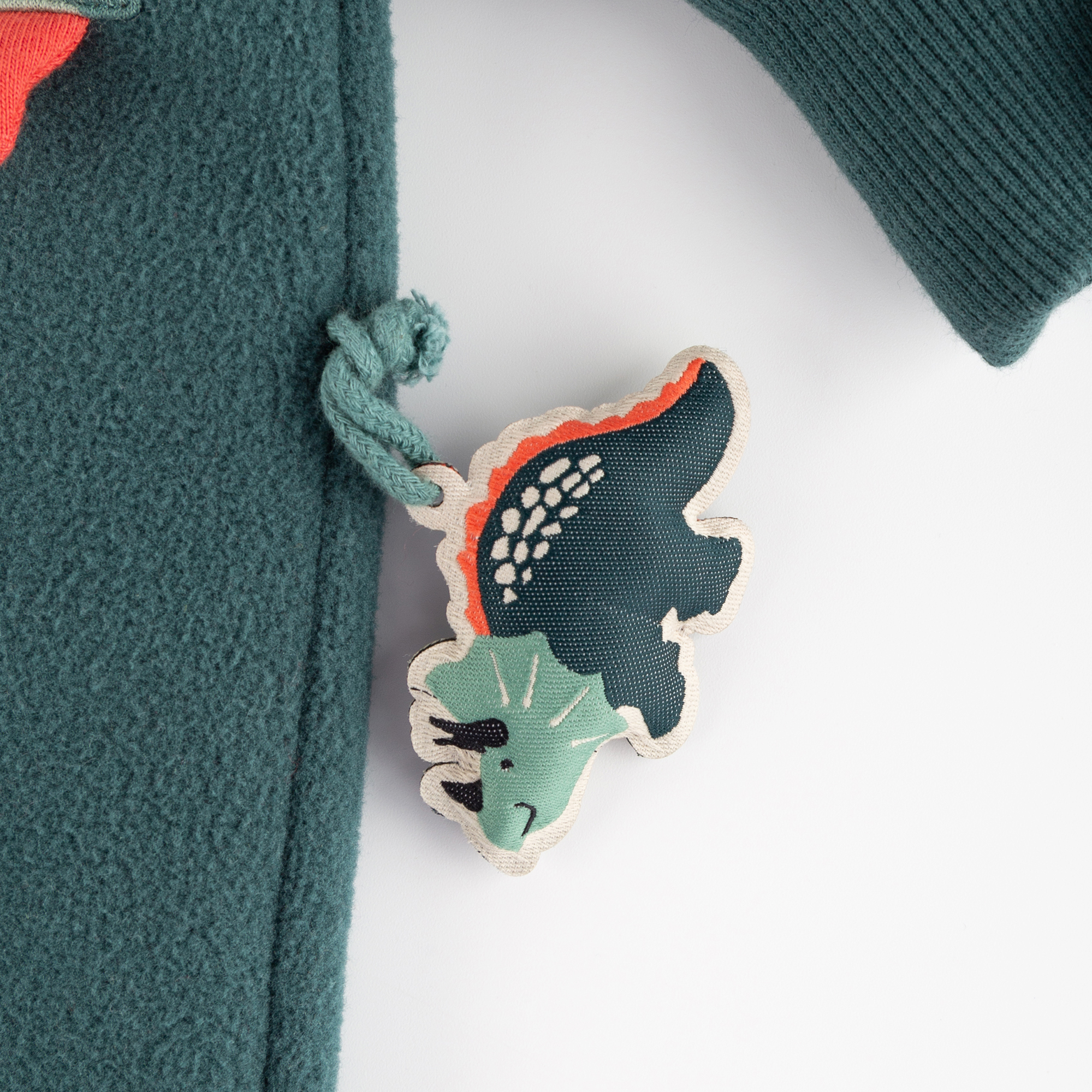 Baby fleece pramsuit, lined, foldover cuffs, Dino World Baby fleece pramsuit, lined, foldover cuffs, Dino World