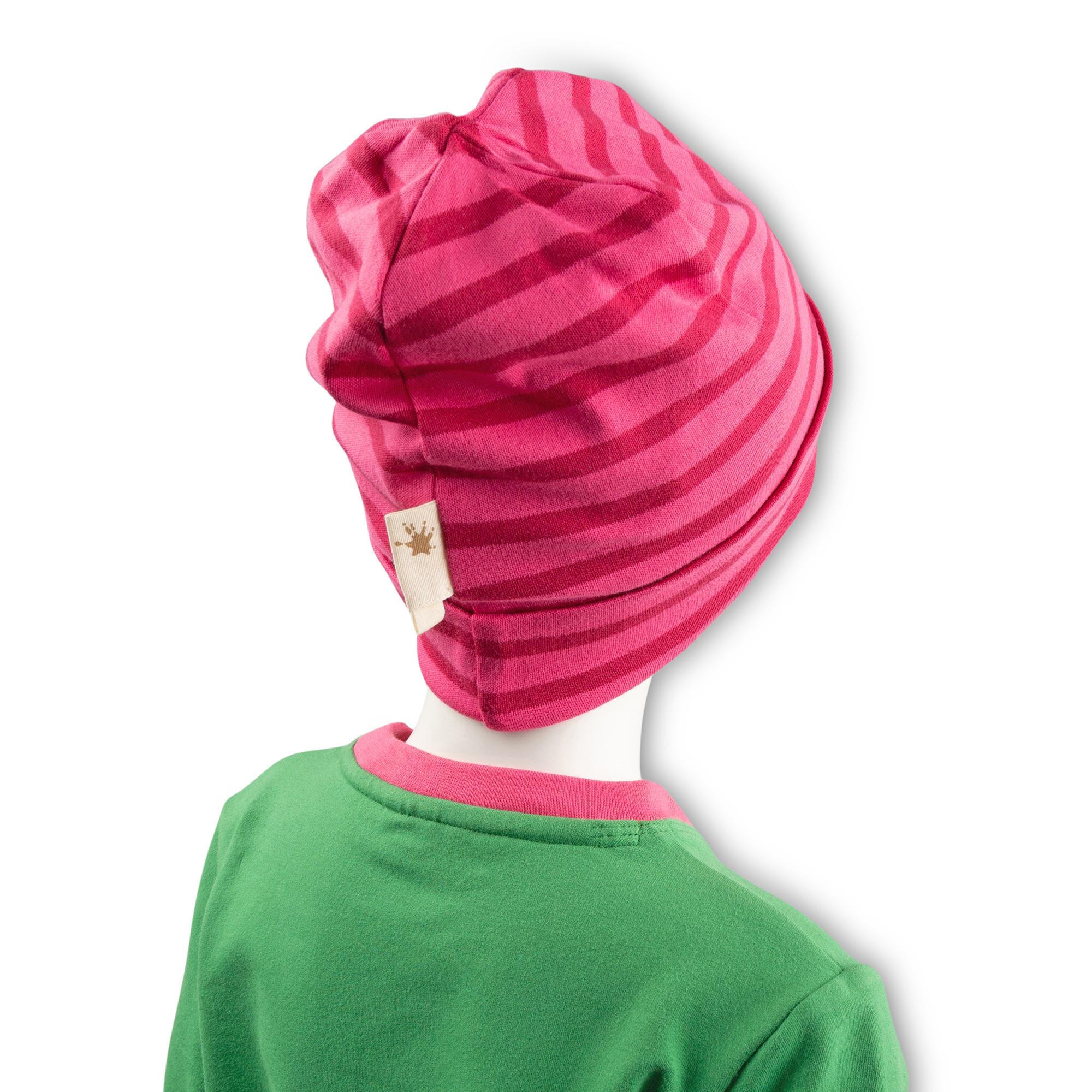 Kinder Beanie, pink gestreift