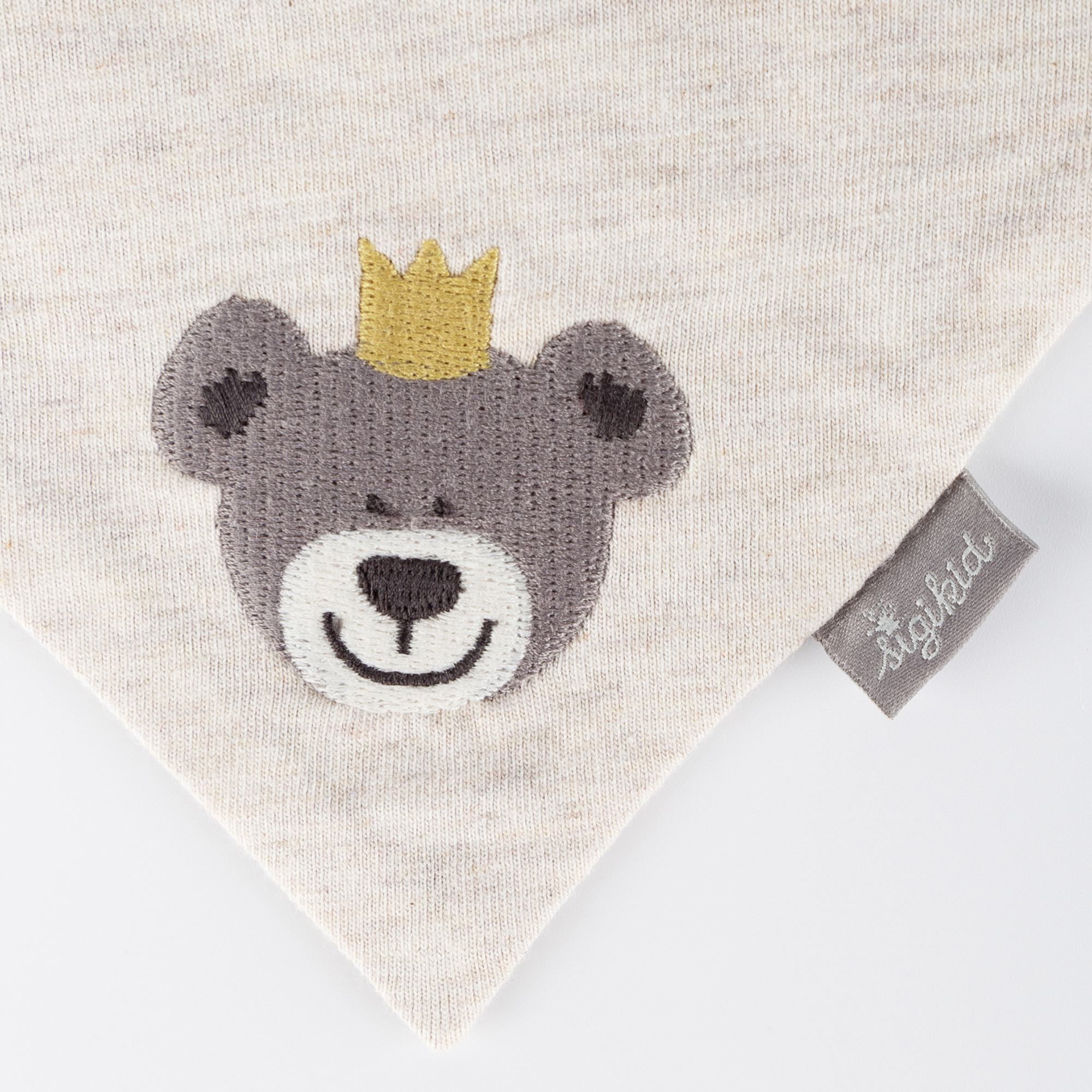 Baby Wende Halstuch Krönchen Bär, naturweiß Baby Wende Halstuch Krönchen Bär, naturweiß
