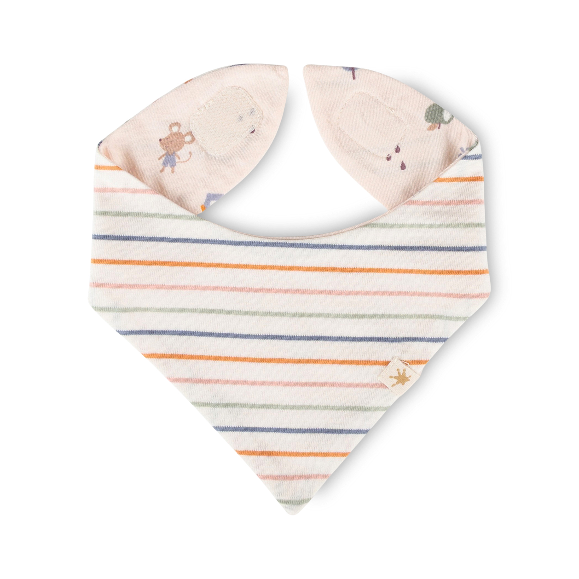 Newborn baby bandana bib, reversible, pastel pink