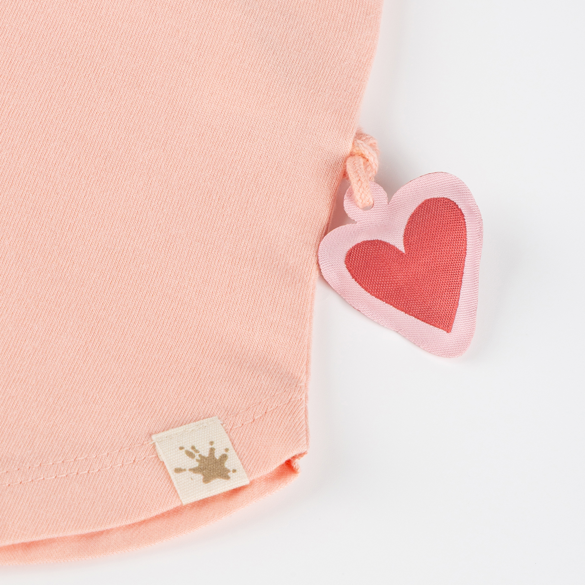 Kinder T-Shirt mit gesticktem Herz Motiv, rosa