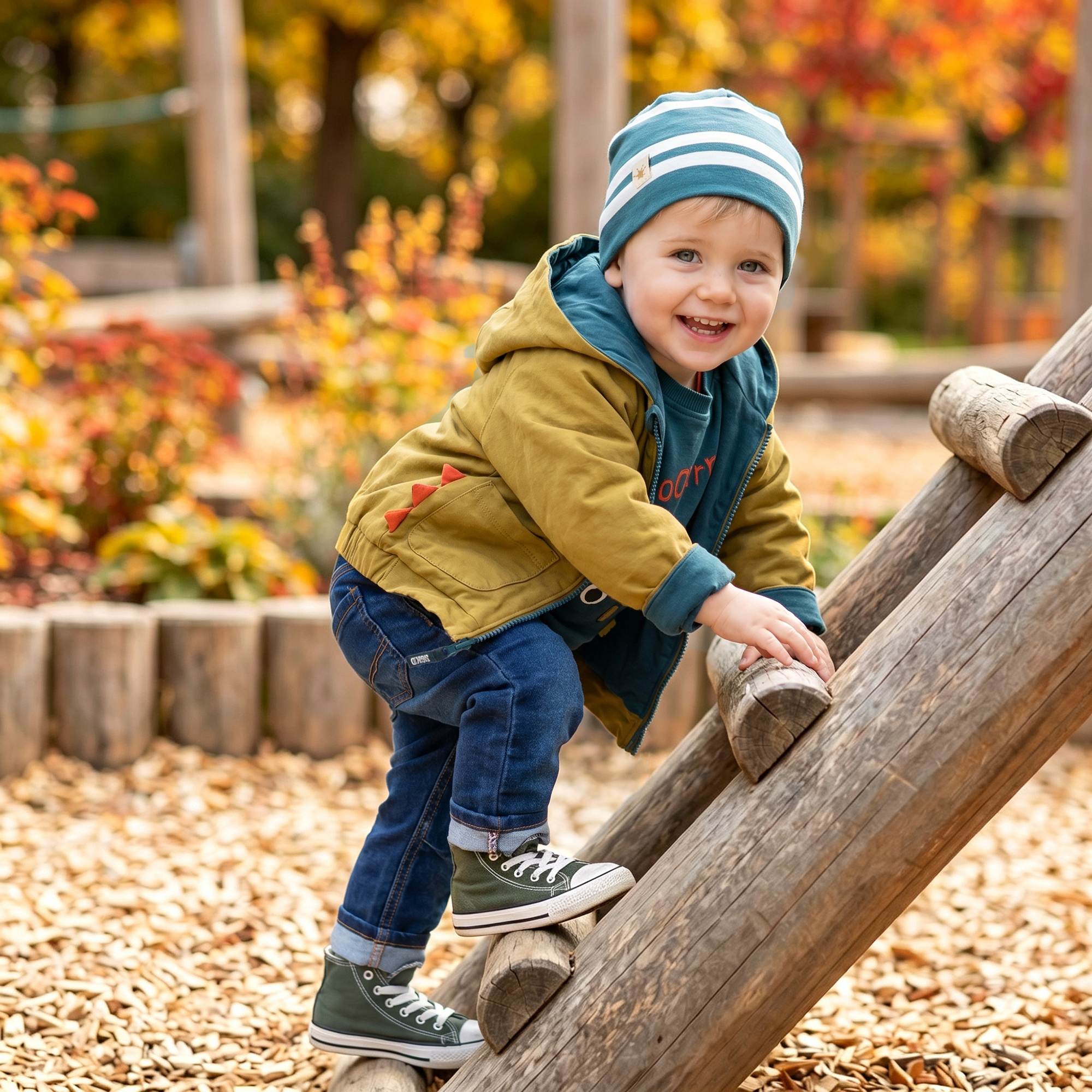Baby Wendejacke mit Kapuze, Dino Fun