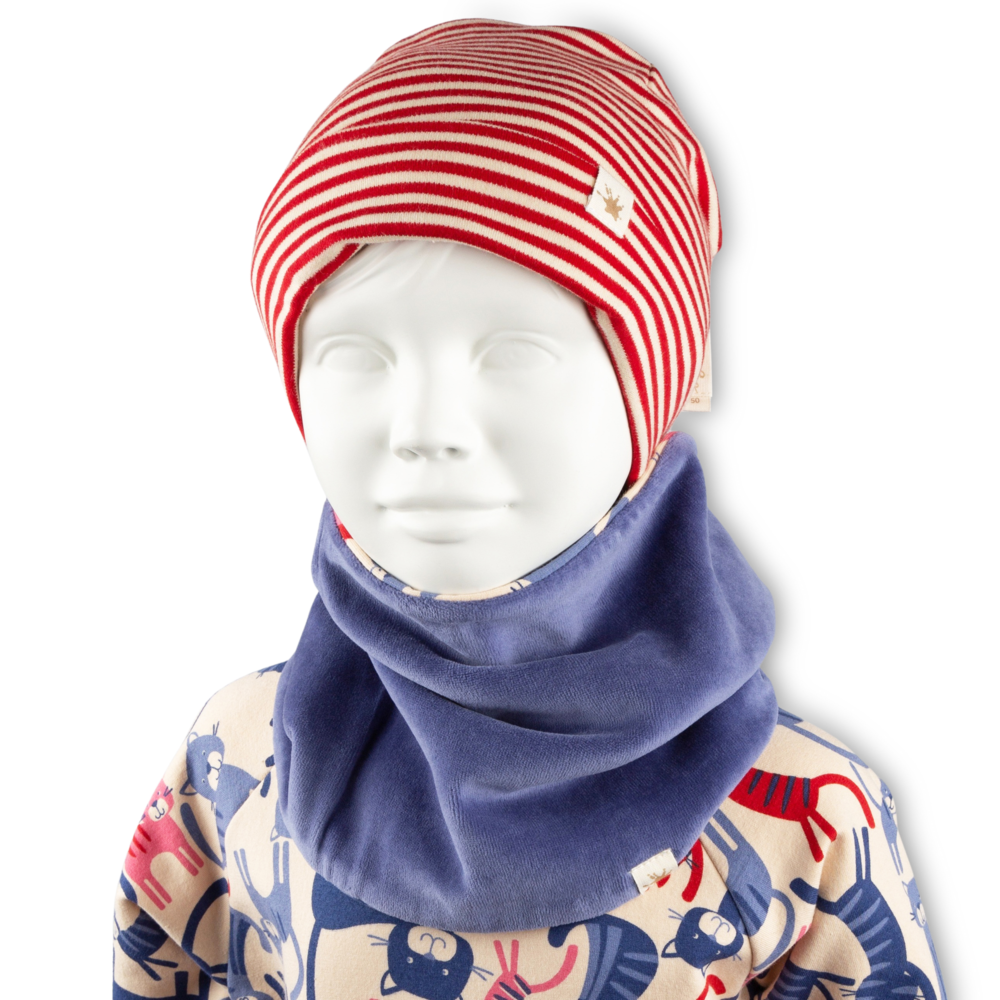 Reversible children's neck gaiter, Wild Cat