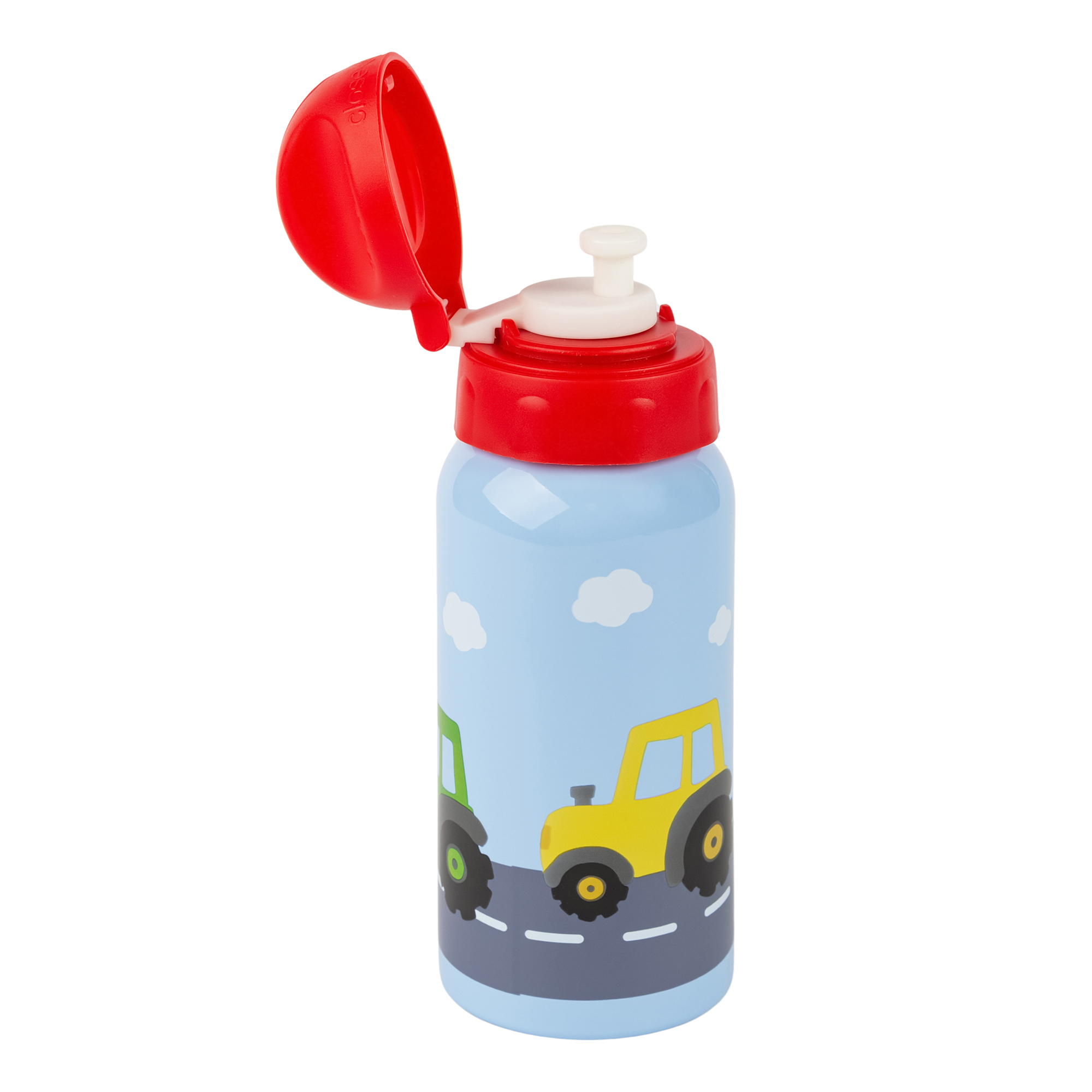 Kids' drink bottle tractor, 400 ml, stainless steel