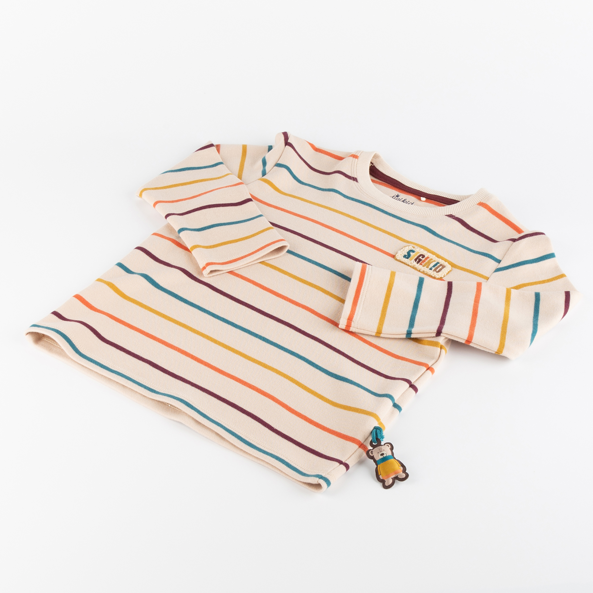 Striped children's long-sleeve Tee, Winter Animals